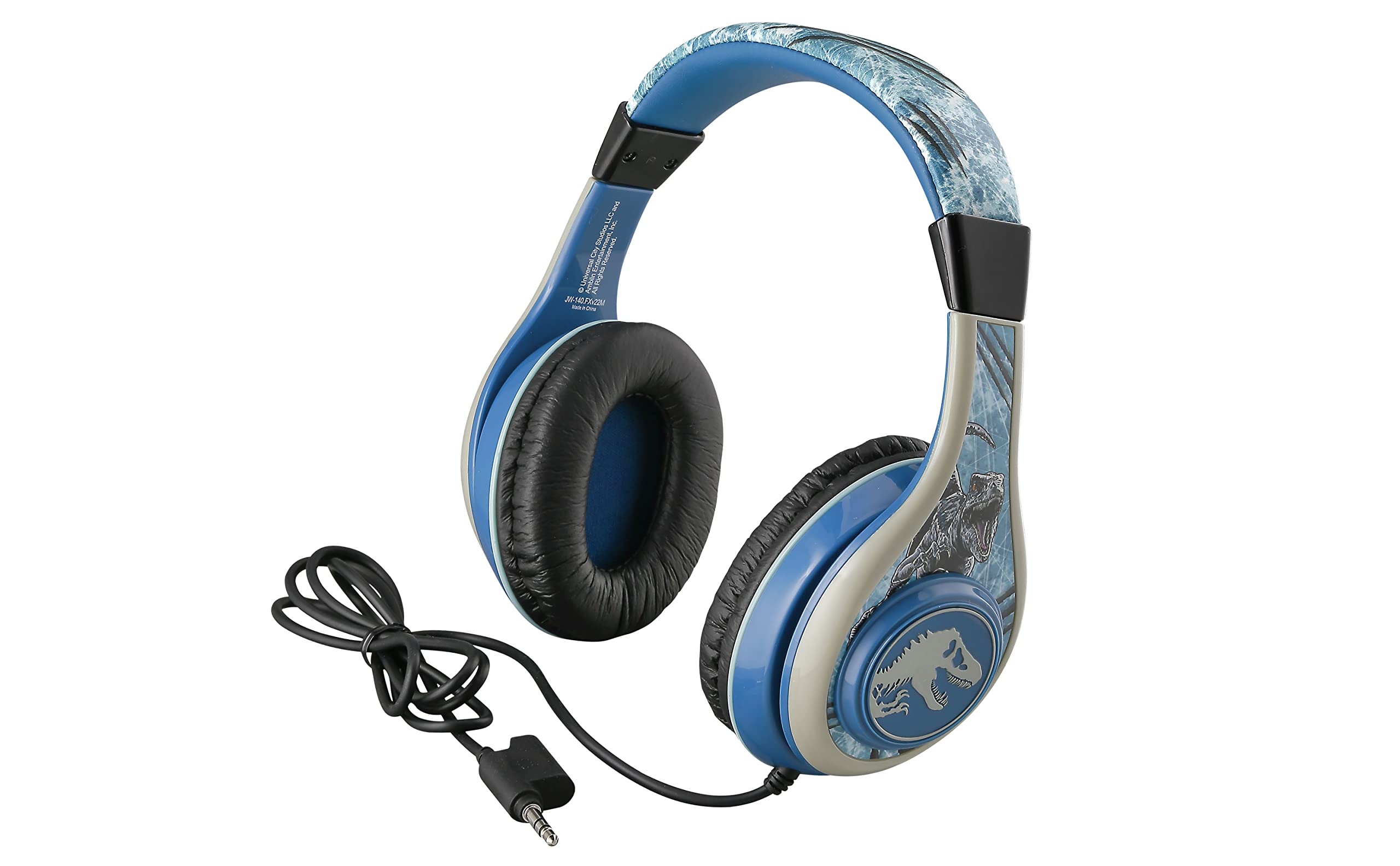 Jurassic World 2 Kids Headphones - Adjustable Stereo Over-Ear Headset with Tangle-Free 3.5mm Wired Cord & Parental Volume Control - Safe for Children - Perfect for School, Home, Travel, Airplanes & Online Learning