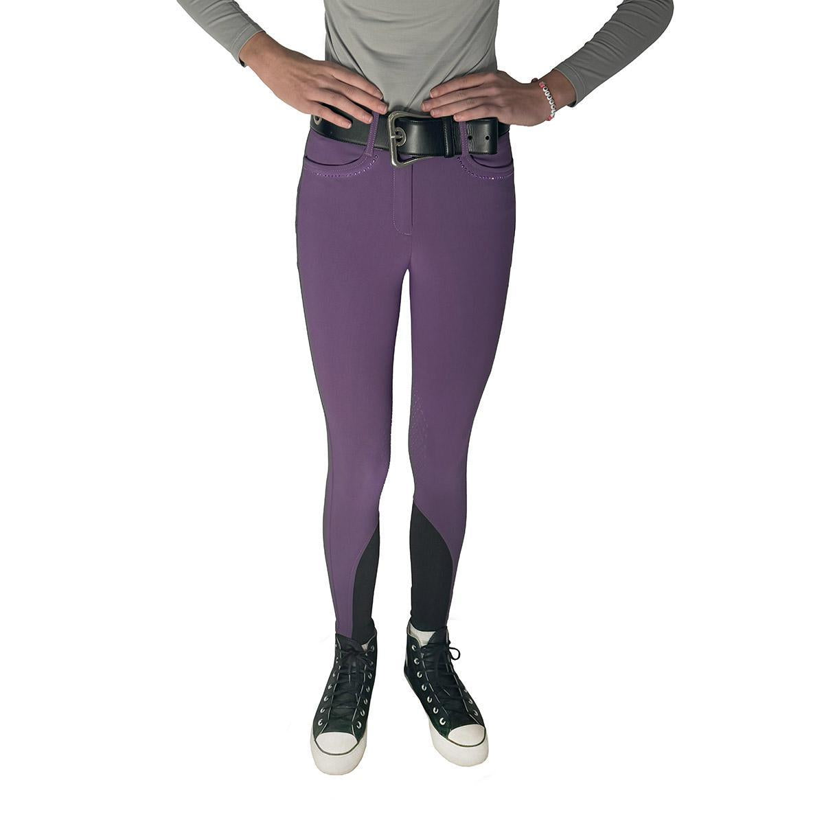 Equiline Women's Gorgakh High Waisted Knee Grip Breech - Comfortable Equestrian Riding Pants for Horseback Riding & Training