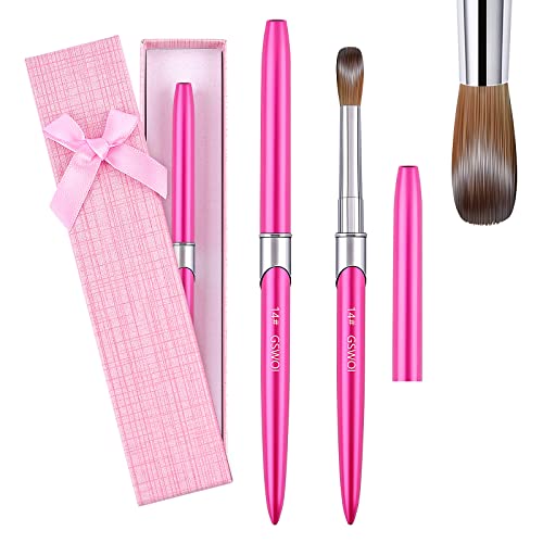 GSWOI 100% Kolinsky Acrylic Nail Brush Set - Professional Nail Art Brushes for Acrylic Powder & Gel Application (Sizes #6/8/10/12/14, Includes Upgrade Gift Box) - Perfect for Salon, Home Manicure & Nail Extension Designs