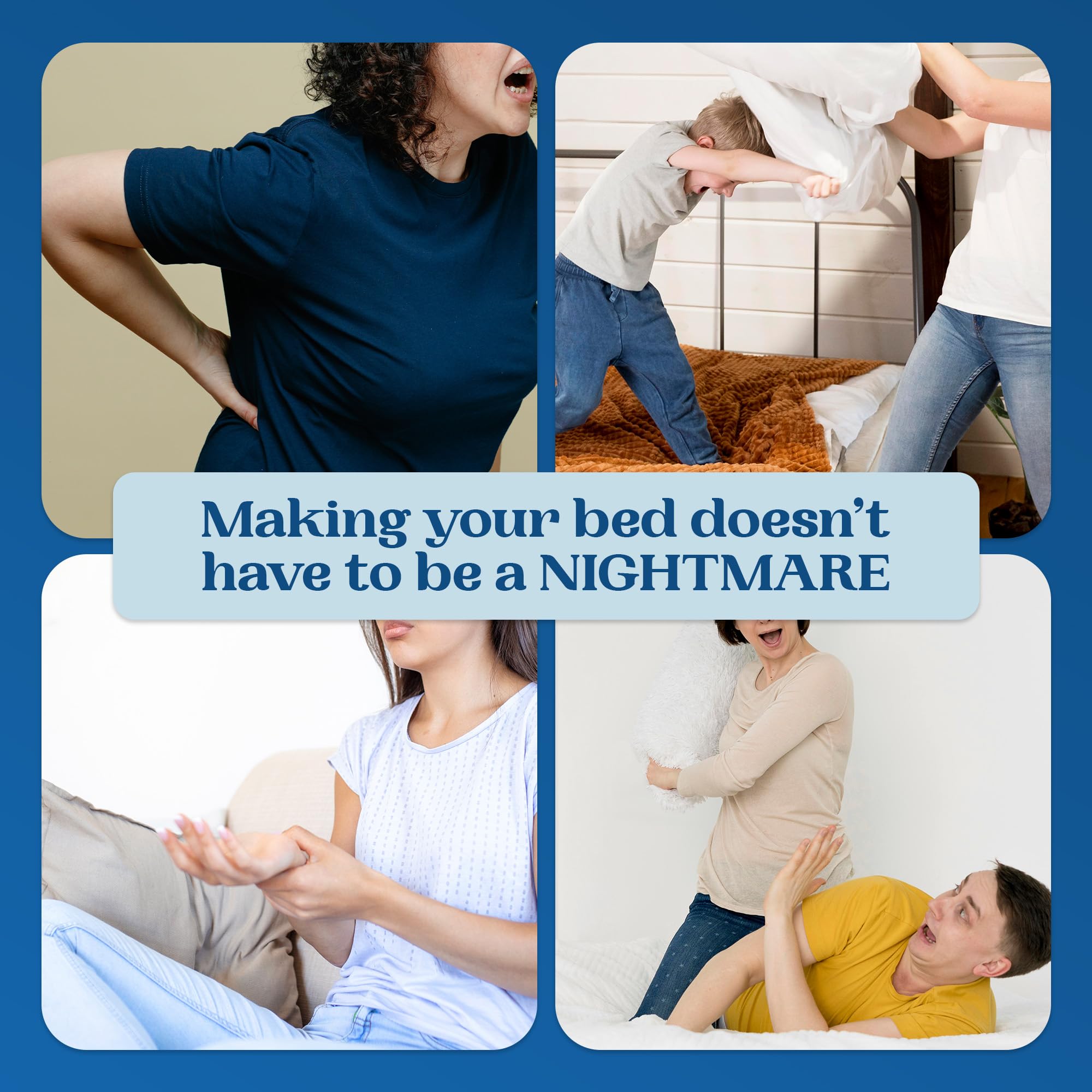 2-in-1 Bed Maker & Mattress Lifter - FeelAtHome Bed Sheet Tucker Tool for Easy Bed Making - Lift & Hold Mattress While Changing Sheets - Perfect for Fitted & Flat Sheets - Ideal for Seniors, Hotels & Home Use