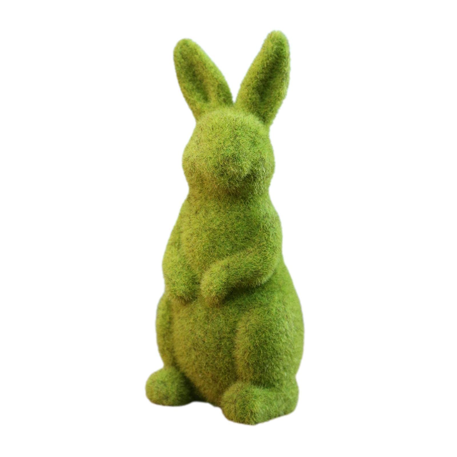 Flocked Easter Bunny Garden Statue - Realistic Rabbit Sculpture for Patio, Flower Bed, Indoor & Outdoor Decor - Perfect for Home, Office, Hotel, and Spring Celebrations