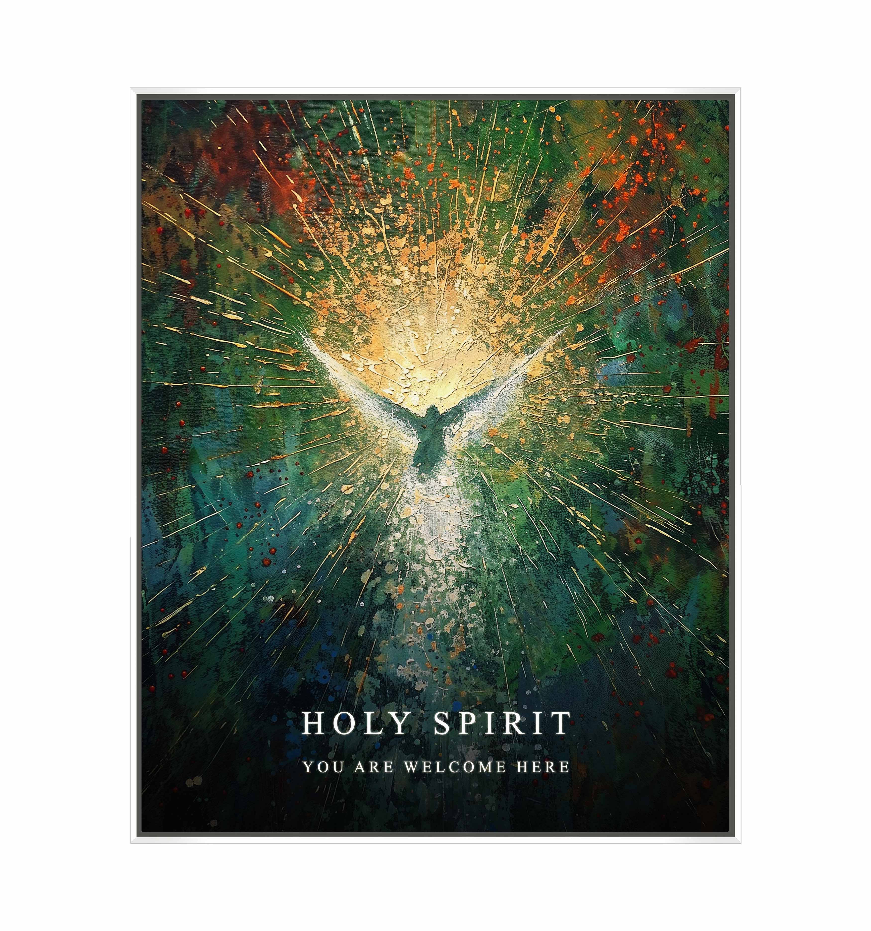 Holy Spirit Gallery Wrapped Canvas - Religious Wall Art Decor for Home, Church & Office - Inspirational Christian Canvas Painting for Living Room, Bedroom & Worship Spaces