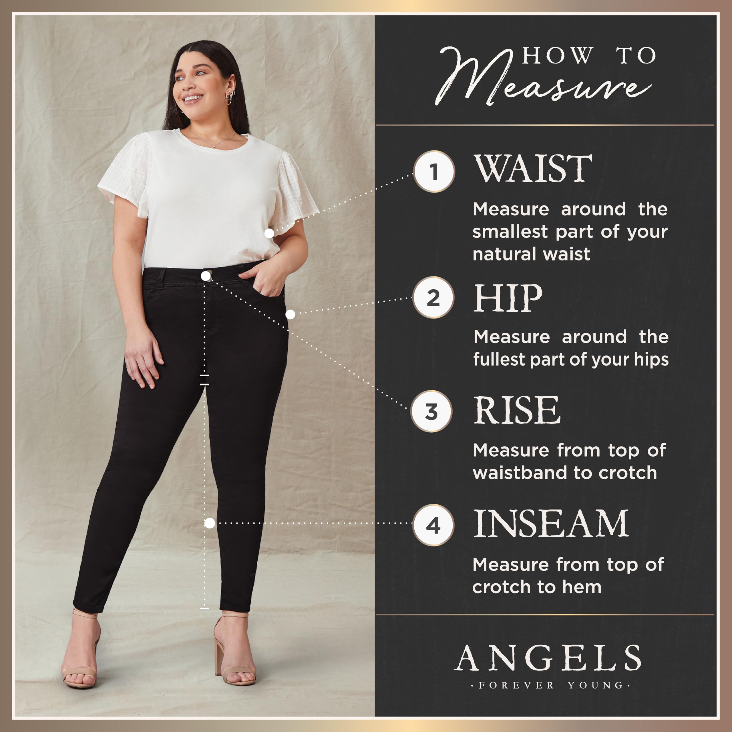 Angels Forever Young Women's Curvy High Waist Crop Jeans - Stretchy Denim for Petite & Plus Size | Perfect for Casual Outings & Date Nights