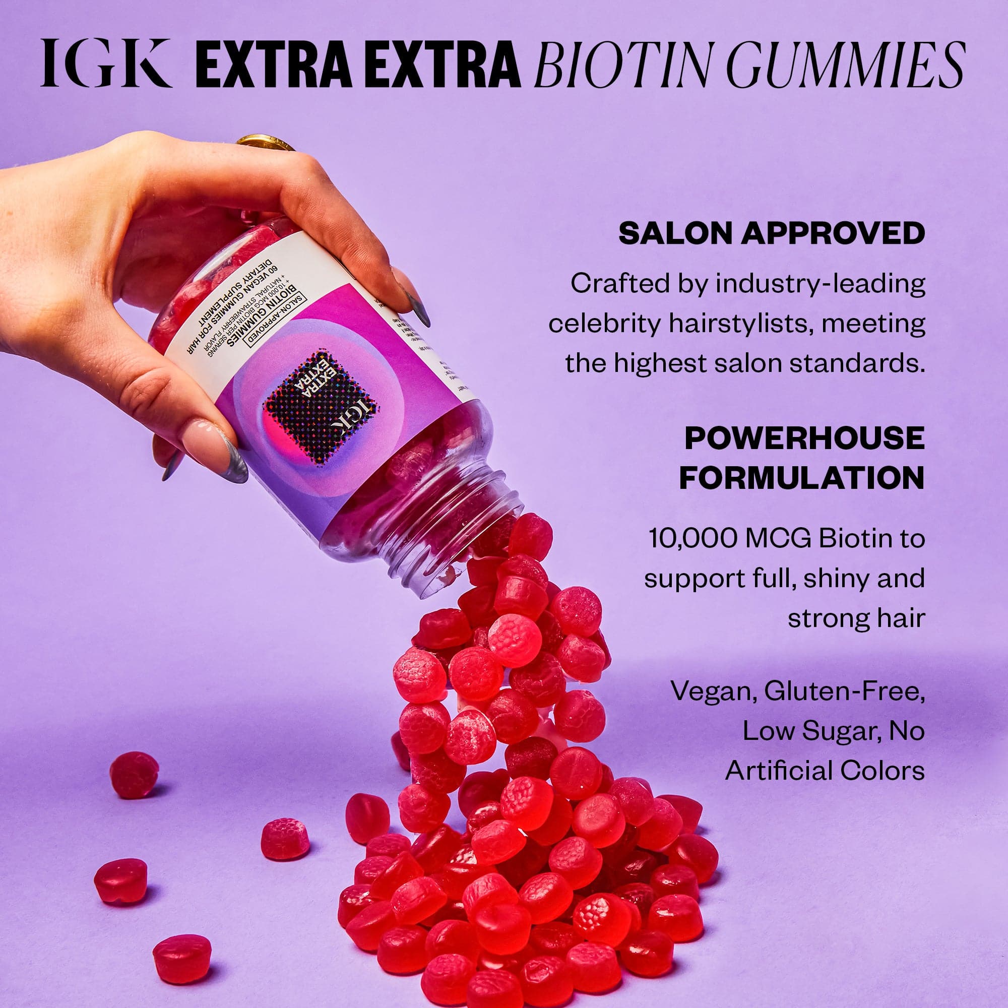 Extra Strength Biotin Gummies for Hair Growth & Nail Health - 5000mcg Vegan Supplement for Women & Men - Delicious Berry Flavor - Perfect for Daily Wellness & Beauty Routine