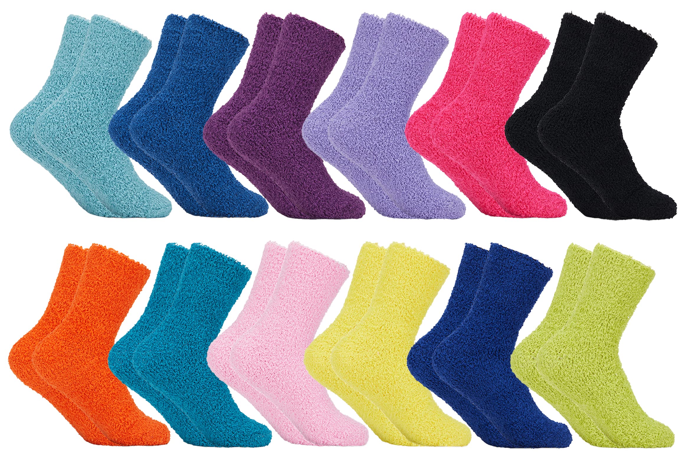 Warm Fuzzy Socks for Women - 12 Pairs Cozy Winter Socks | Home & Office Comfort
