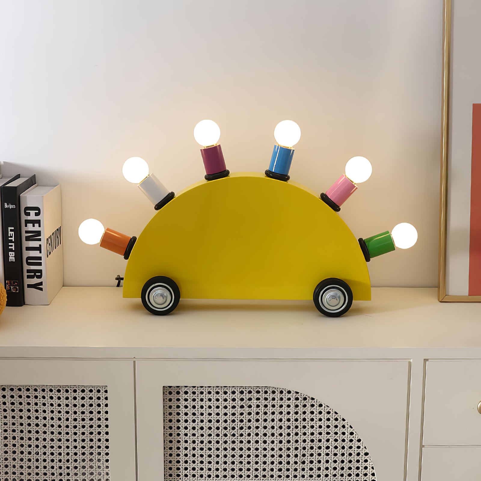 Cute Cartoon Car Night Light - LED Kids Bedside Lamp for Boys Room Decor, Birthday Gift & Nursery Lighting