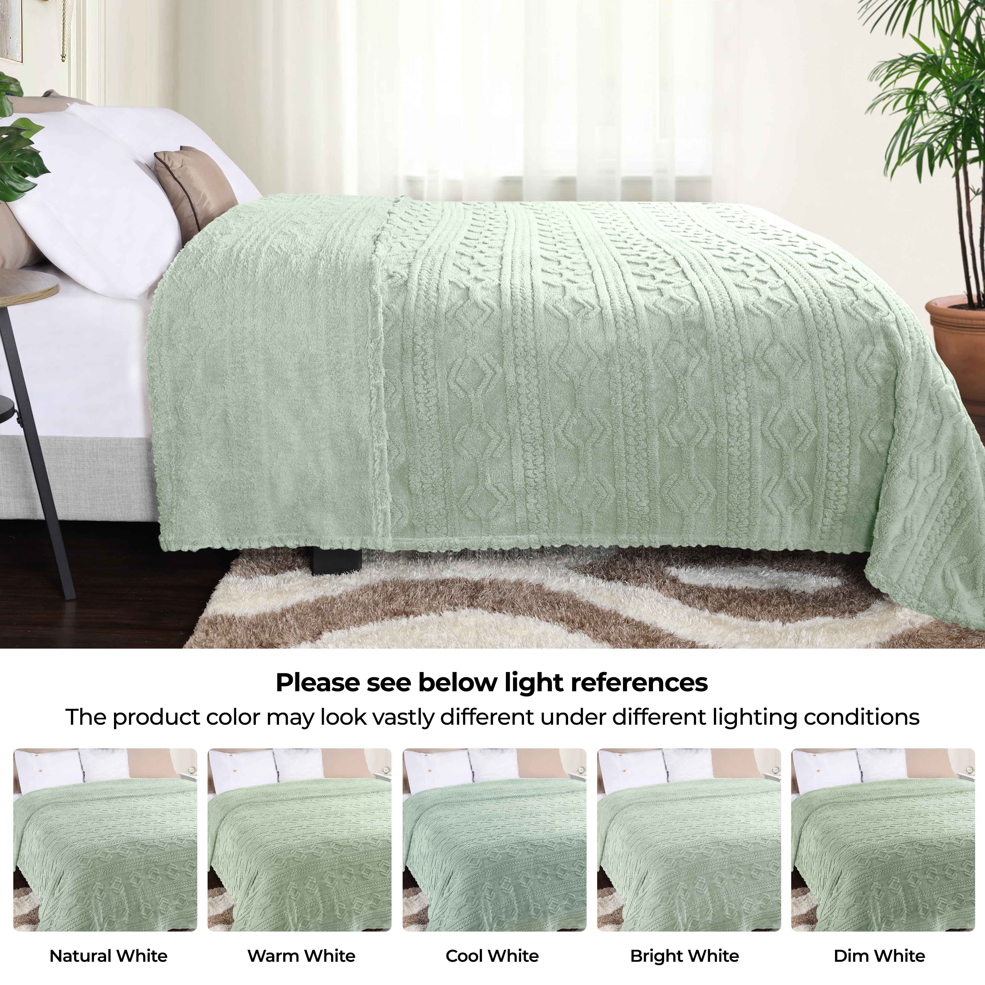 Arctic Boho Jacquard Plush Fleece Blanket - Ultra Soft & Warm Winter Throw for Couch, Bed, Sofa - Perfect for Home Decor, Cozy Nights & Gift Giving