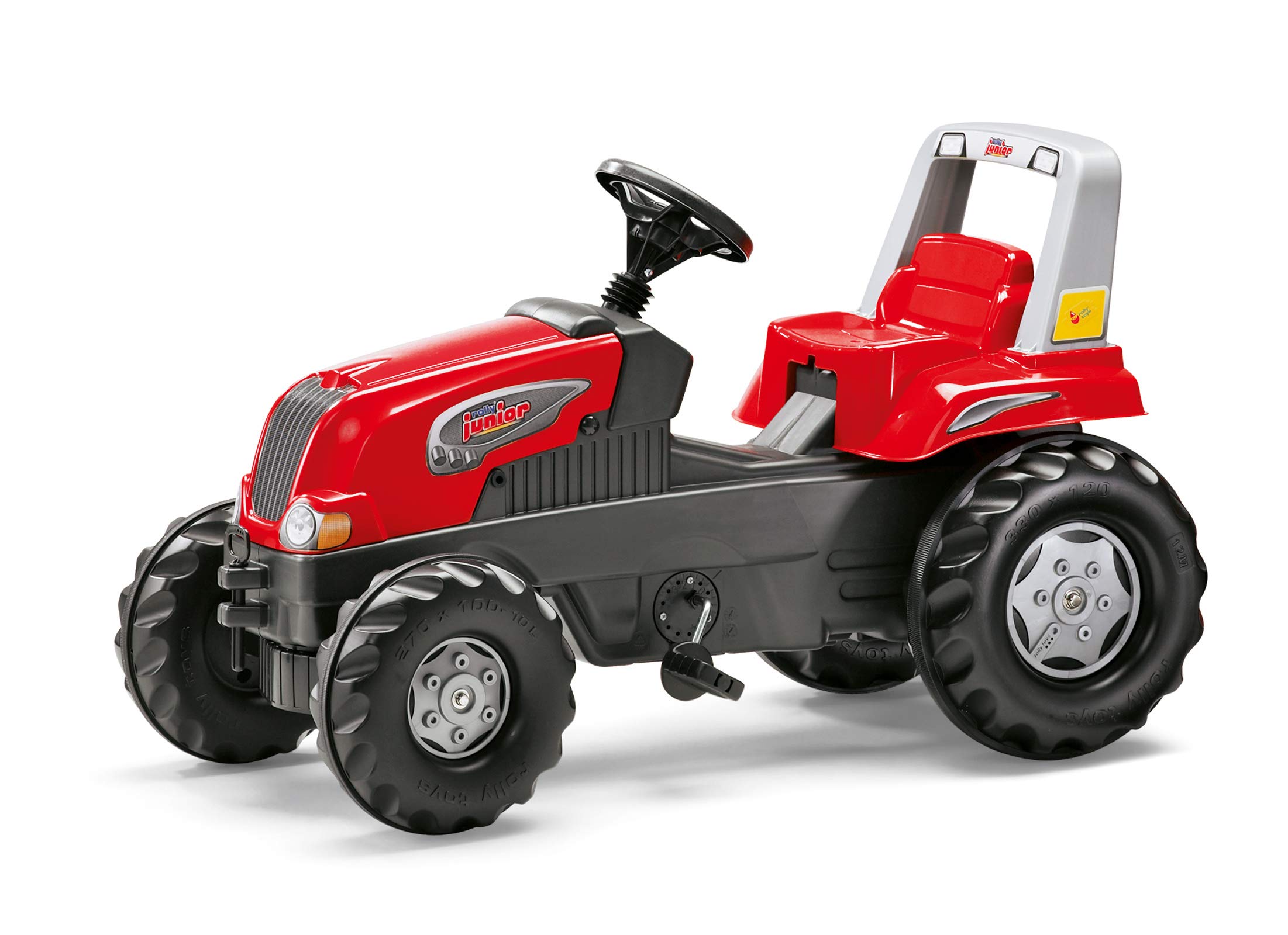 Rolly Toys Junior RT Tractor Toy for Kids - Red Ride-On Tractor with Realistic Features | Outdoor Play, Farm Pretend Play, Backyard Fun for Toddlers Ages 2-5