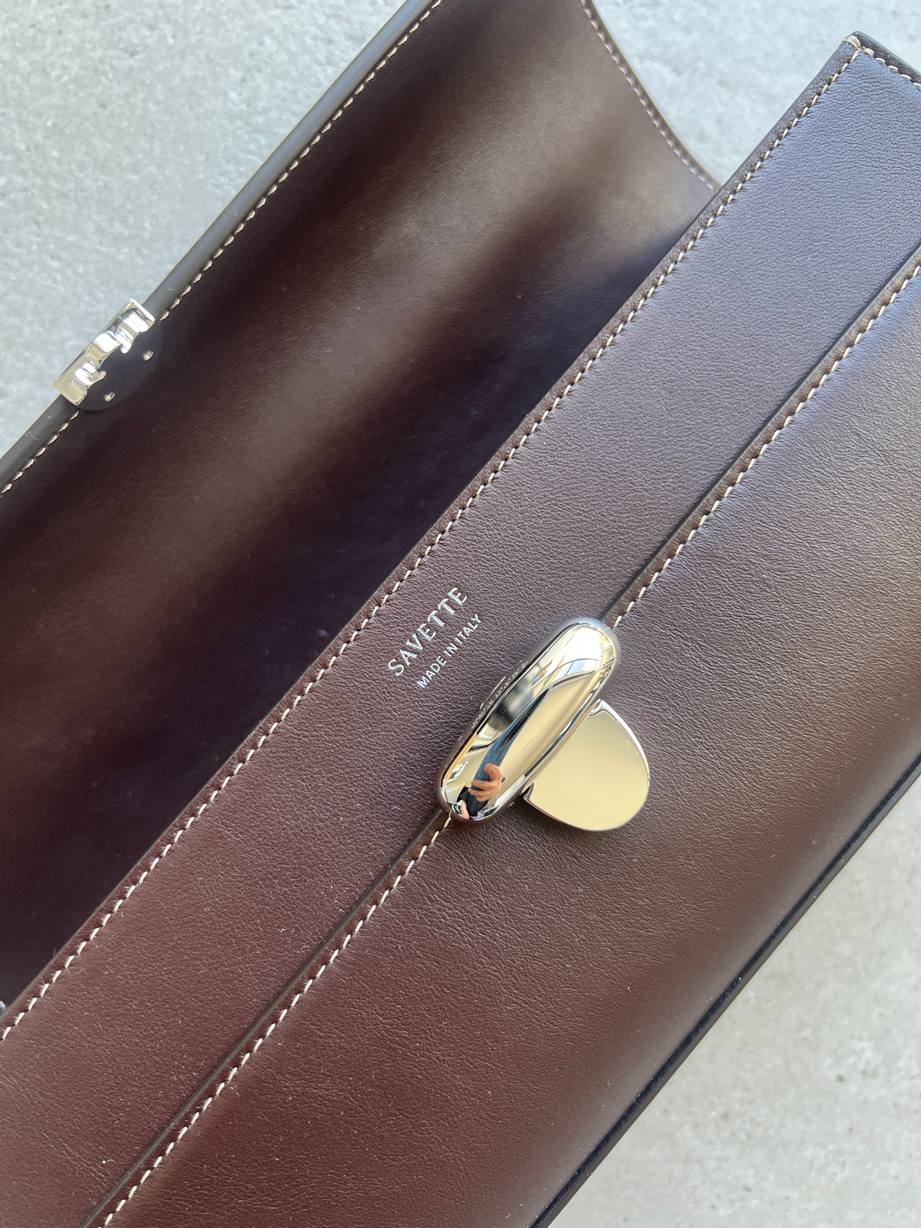 Slim Symmetry Smooth Calf Leather Crossbody Bag in Coffee Brown - Perfect for Work, Travel & Everyday Use