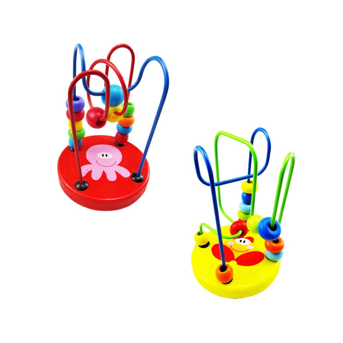 Garneck 6-Piece Wooden Bead Maze Roller Coaster Toy Set - Montessori Abacus & Developmental Learning Toy for Toddlers & Infants - Fine Motor Skills Activity for Daycare, Preschool & Home Play