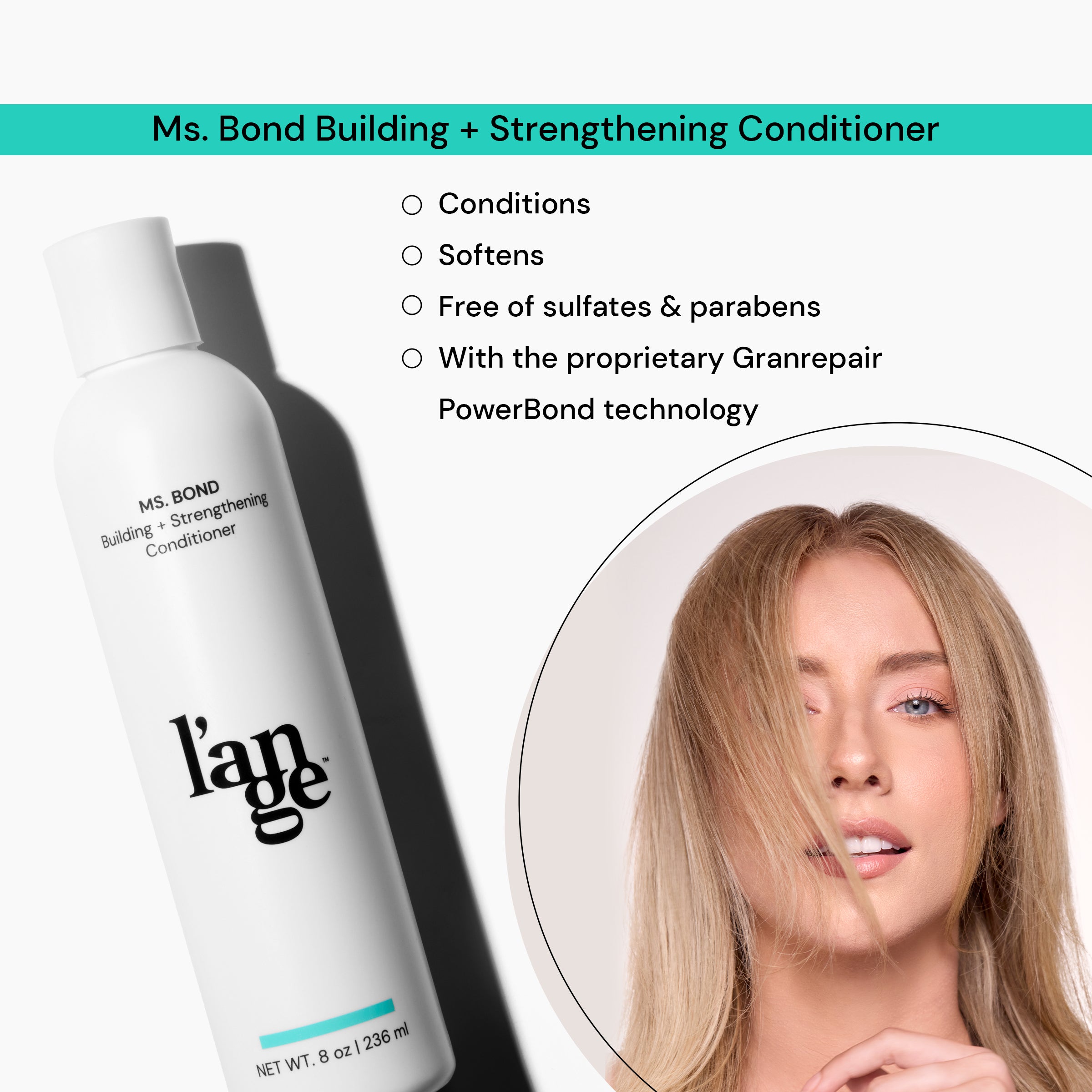 Ms. Bond Building & Strengthening Hair Conditioner - Repair Damaged Hair for Stronger, Healthier Locks - Perfect for Daily Use & Color-Treated Hair