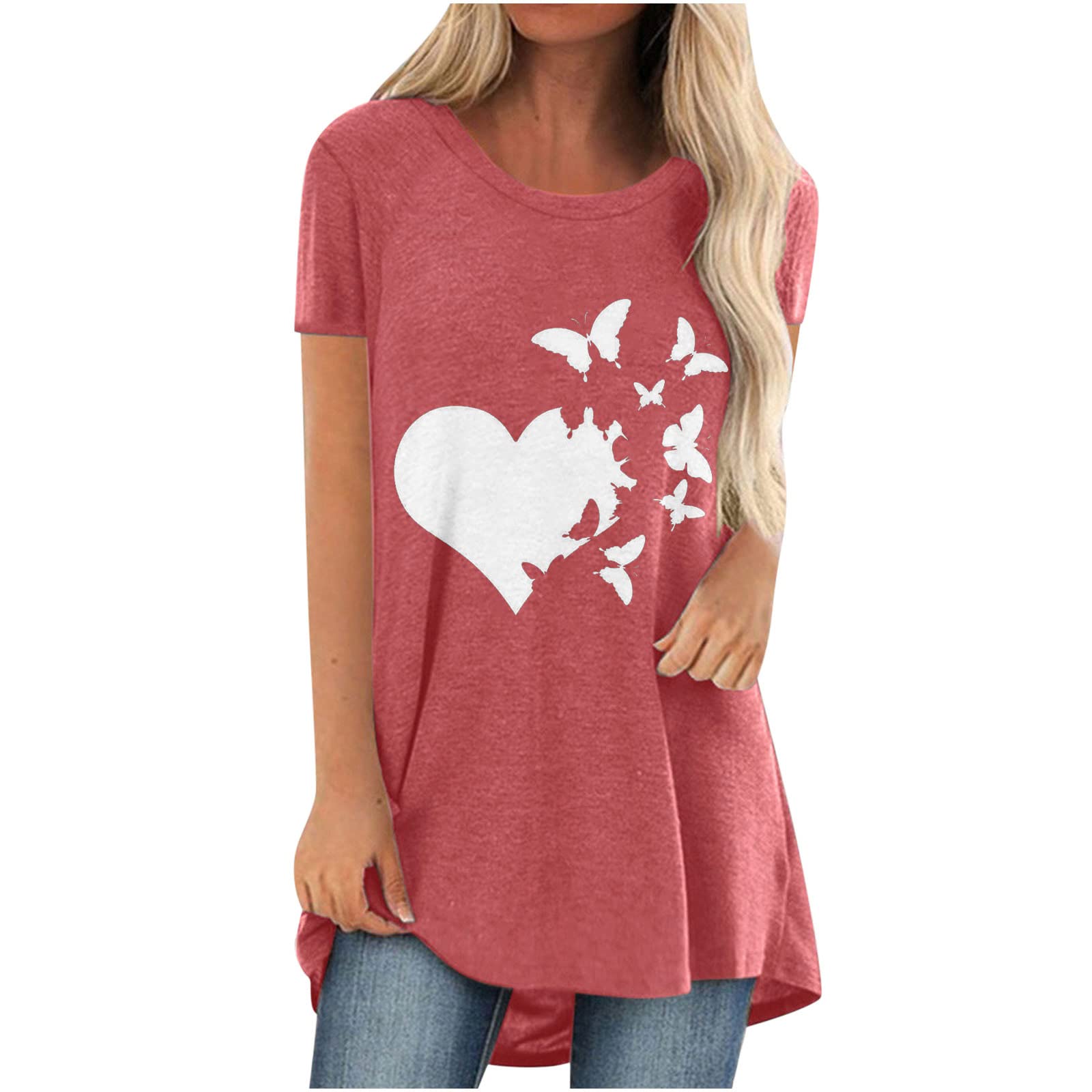 Women's Summer Casual Short Sleeve T-Shirts - Vintage Crewneck Loose Fit Basic Blouse for Everyday Wear | Perfect for Beach, Office & Weekend Outings