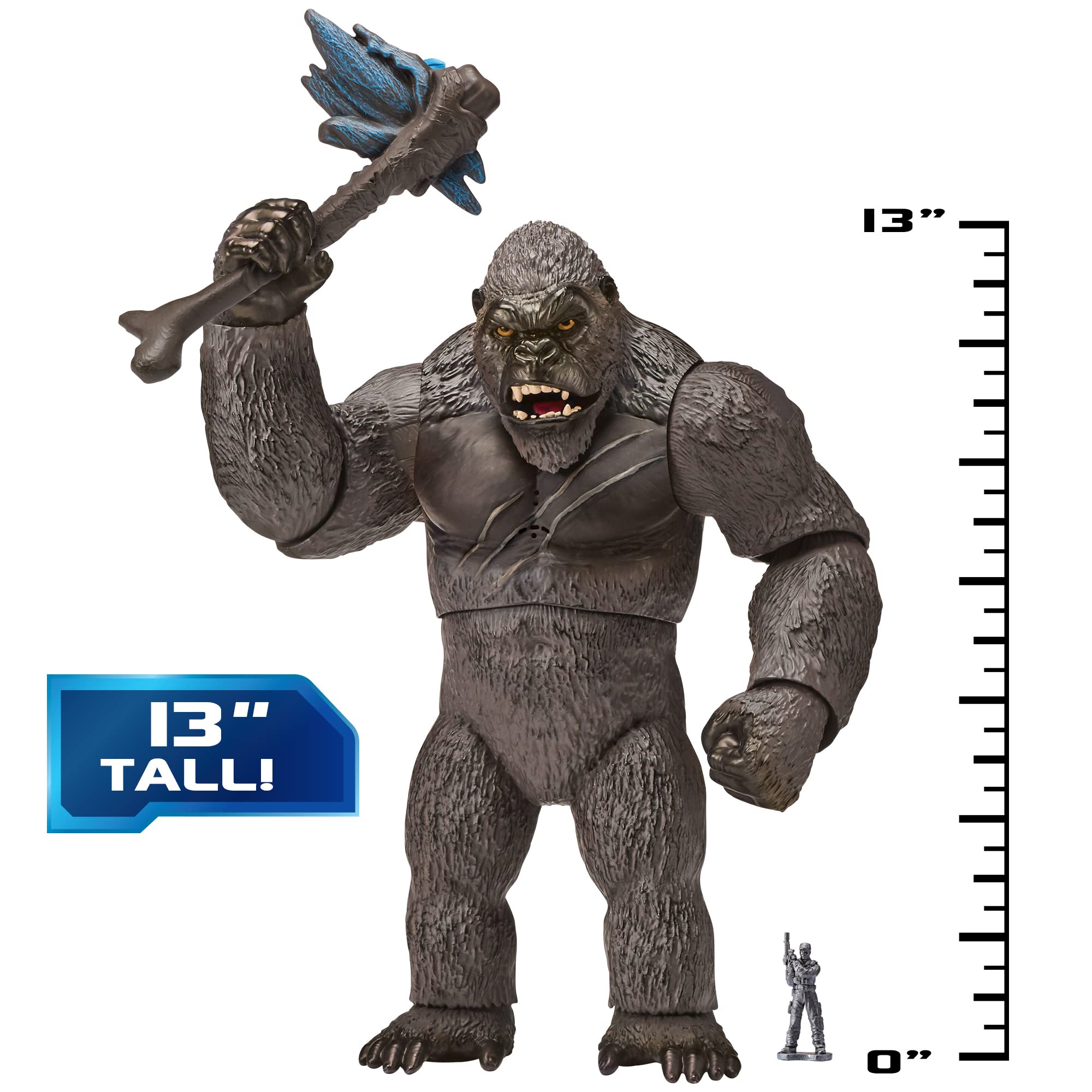 Godzilla vs Kong 13 Inch Mega Kong Action Figure with LED Lights & Sound Effects - Collectible Movie Toy for Kids & Adults, Perfect for Display & Play Battles