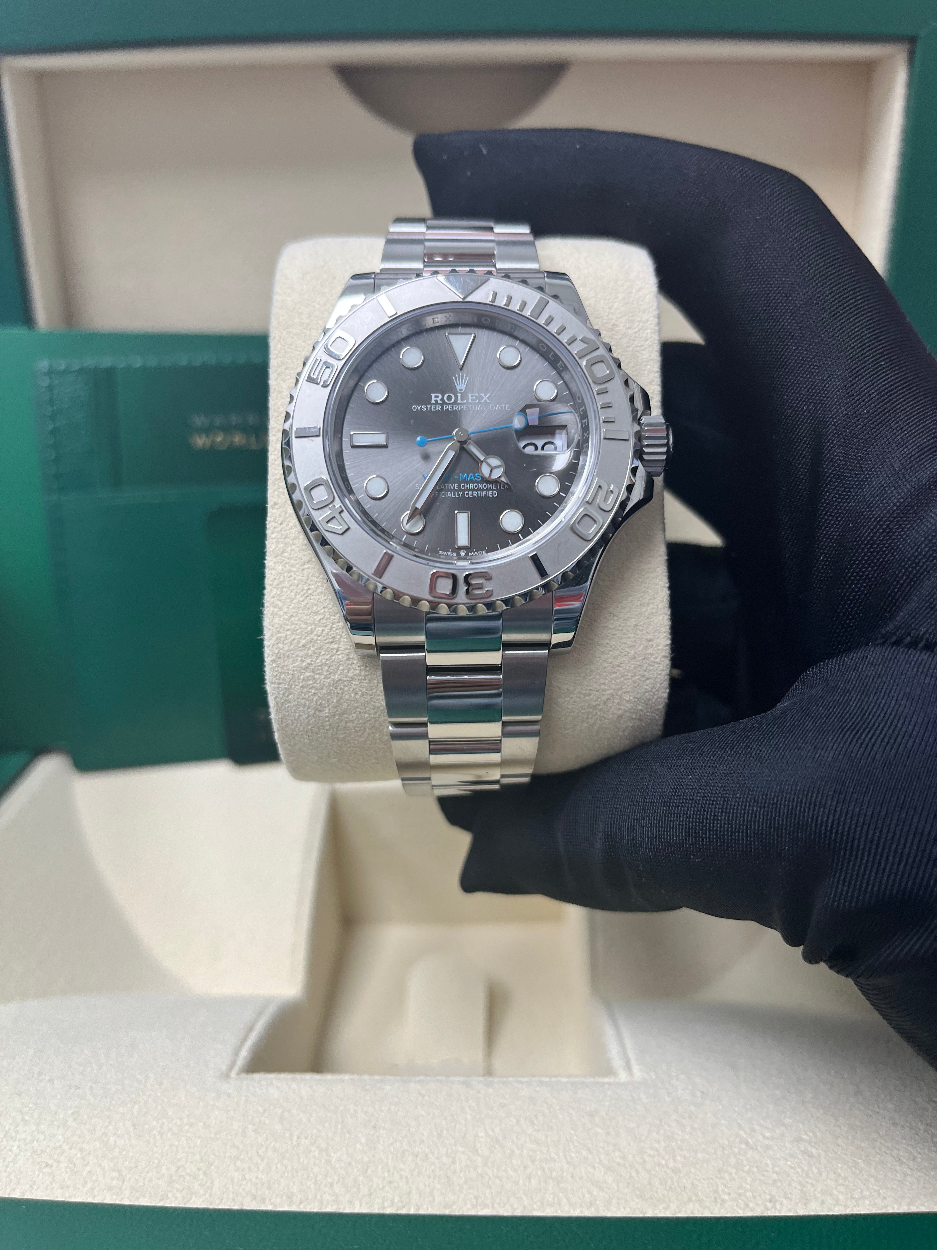 Rolex Yacht Master 40mm Platinum & Stainless Steel Watch - Dark Rhodium Dial (Ref# 126622) | Luxury Men's Diving Watch for Sailing, Yachting & Special Occasions