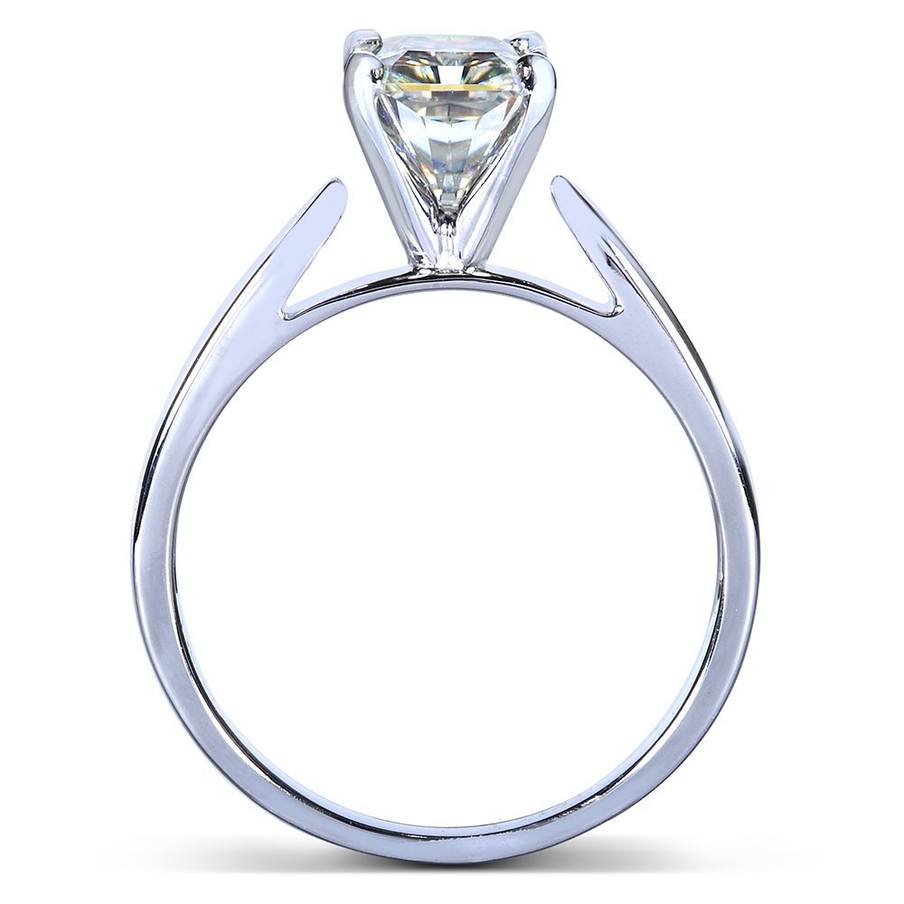 Kobelli Radiant-Cut Moissanite Solitaire Engagement Ring 1.4/5 CTW 14K White Gold - Perfect for Proposals, Anniversaries & Wedding Bands
