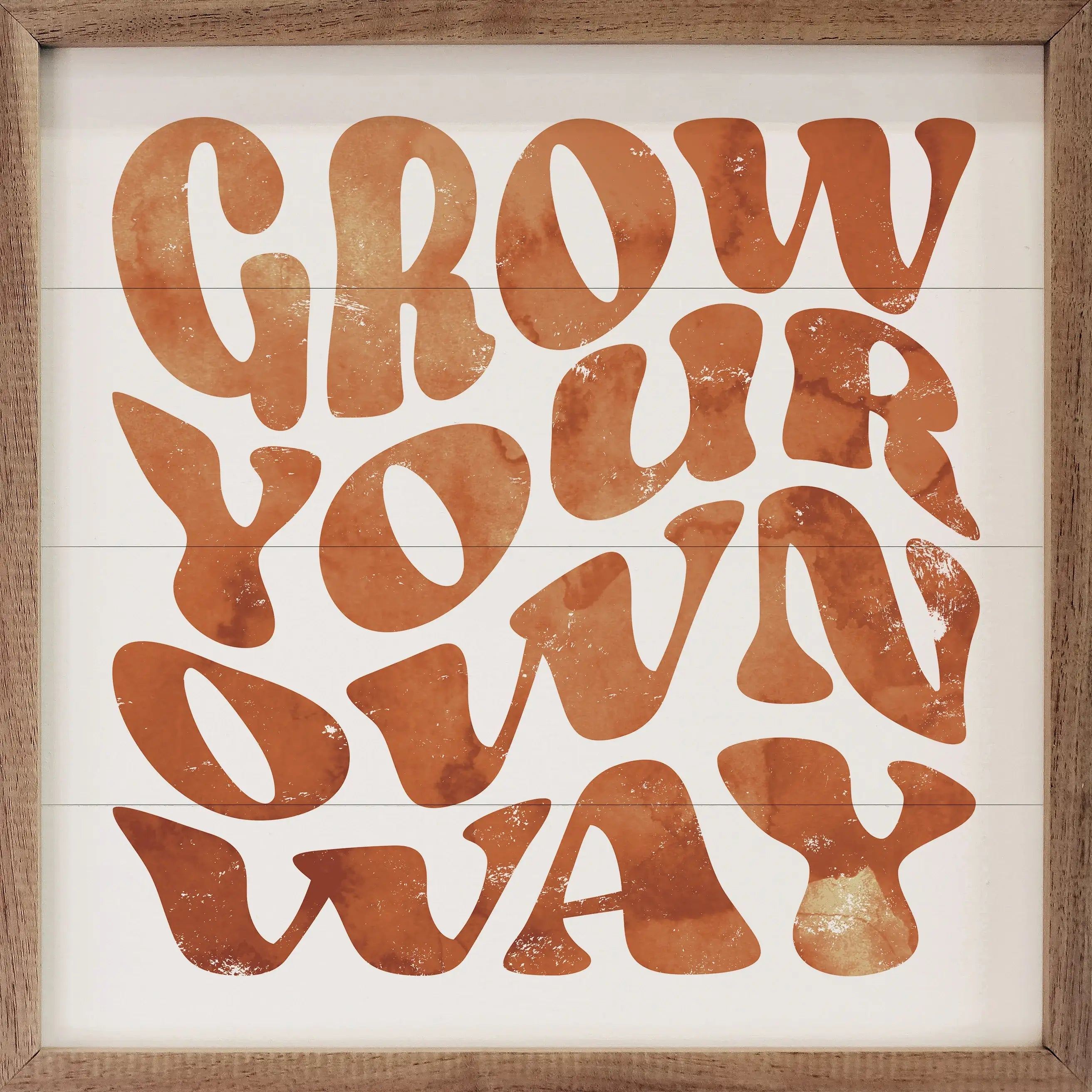 Inspirational Grow Your Own Way Wood Framed Wall Art - Motivational Quote Decor for Home, Office & Classroom - Perfect for Bedroom, Living Room & Workspace