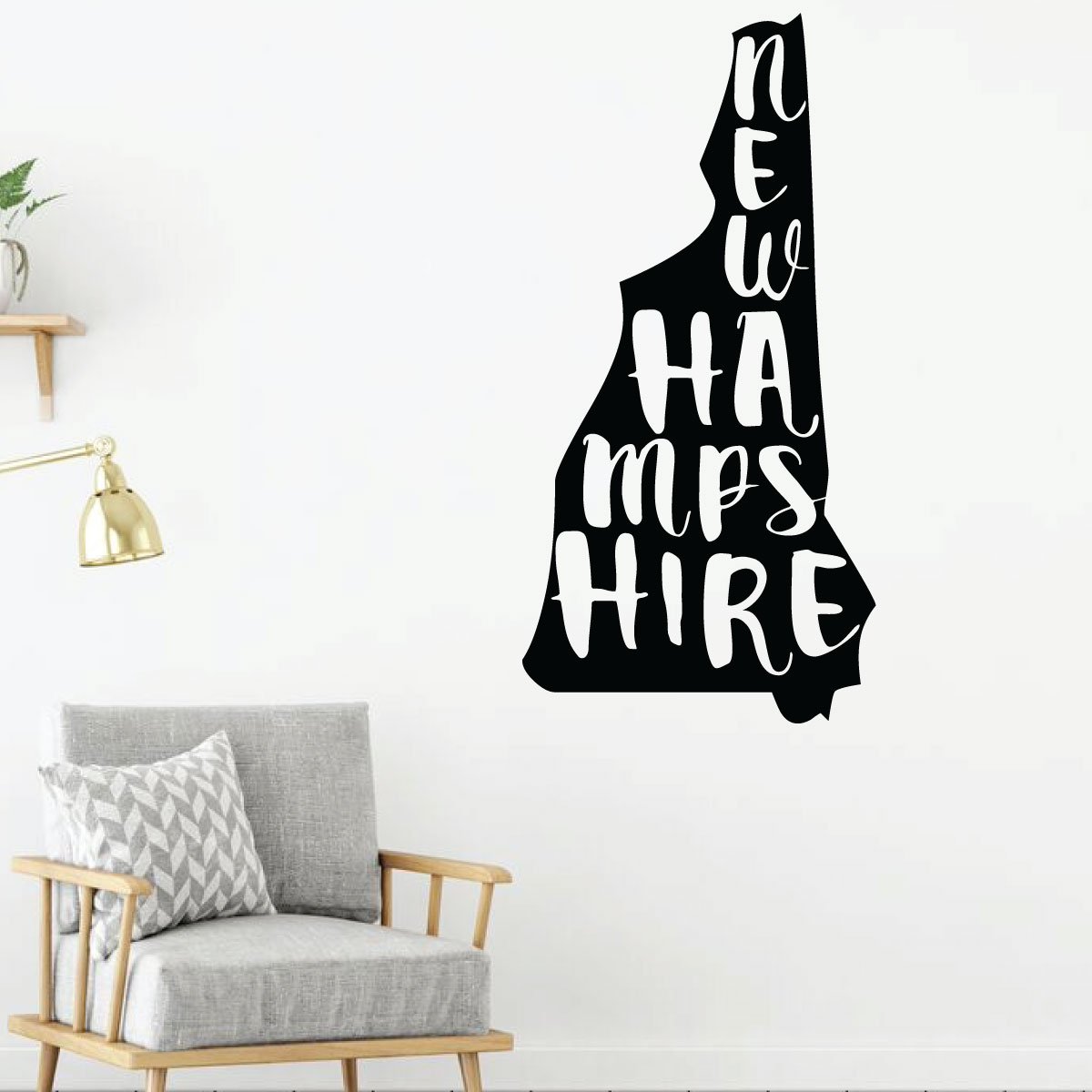 New Hampshire Wall Decal - Premium Vinyl State Silhouette Art for Home Decor | Perfect for Living Room, Bedroom & Nursery Wall Stickers | Easy Peel & Stick Removable Decoration for Houses, Apartments & Dorms