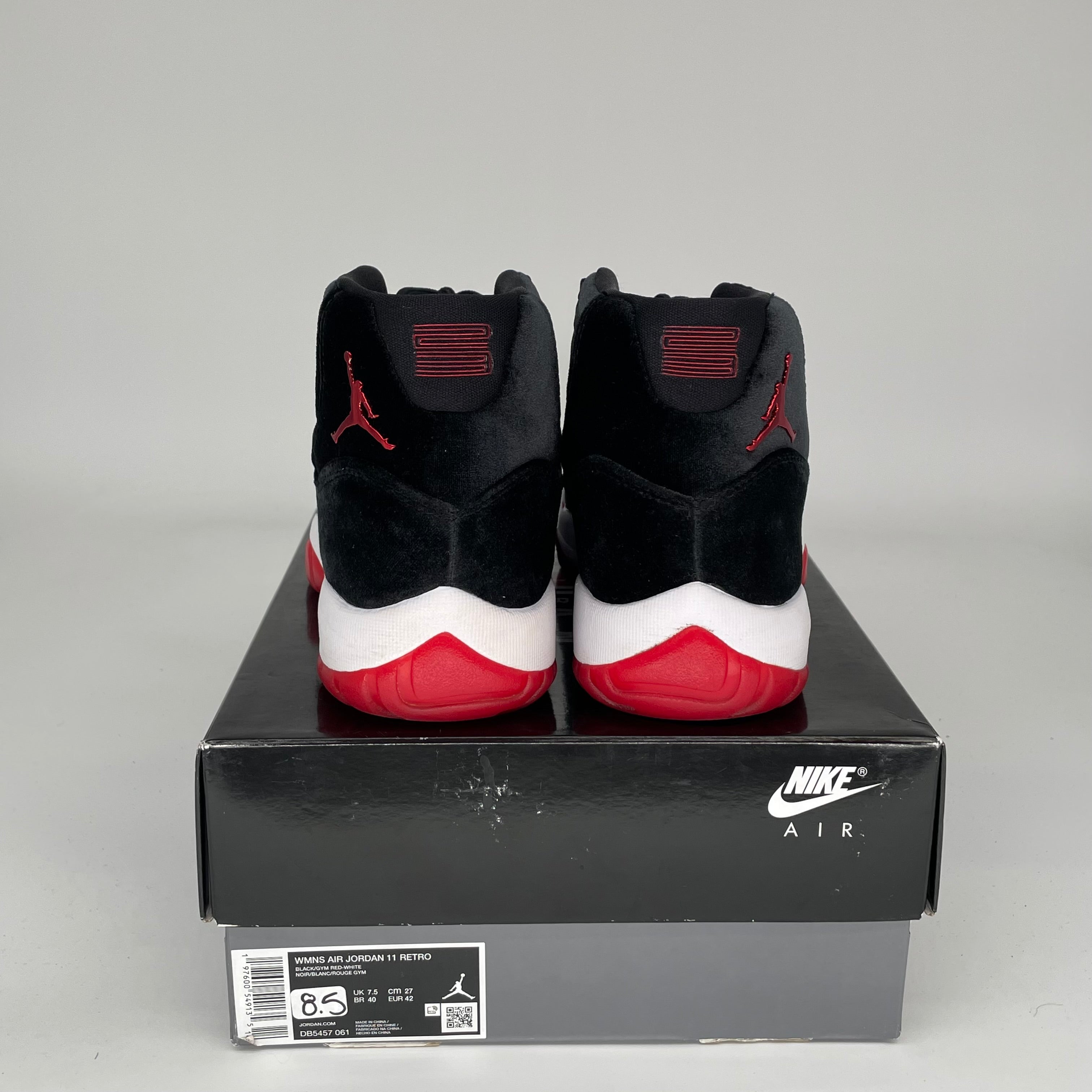 AIR JORDAN 11 BRED VELVET Basketball Shoes - Women's Size 8.5/10W (DB5457-061) - Perfect for Streetwear, Gym & Casual Fashion