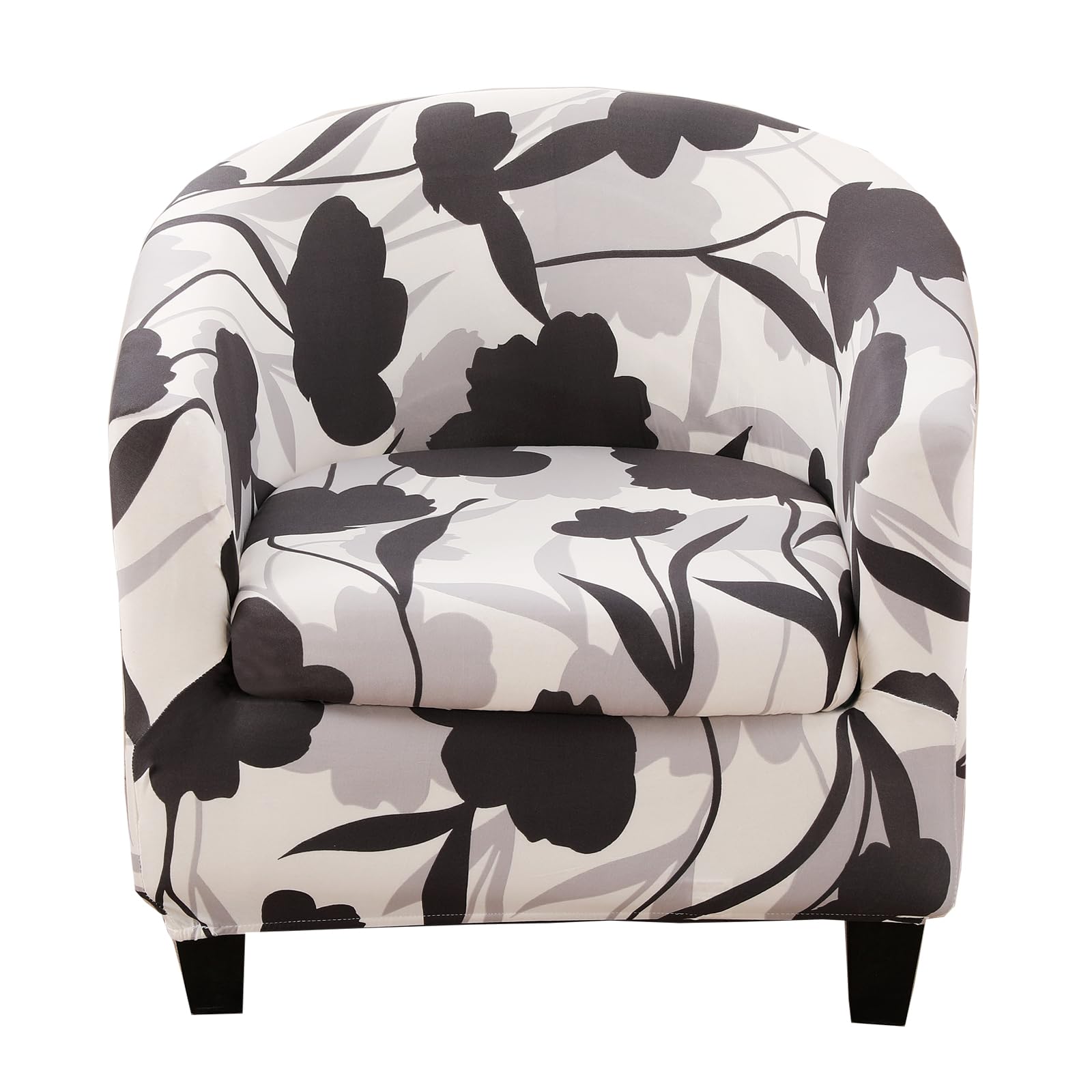 KRFOONN 2-Piece Stretch Printed Round Barrel Chair Slipcover - Elastic Bottom Removable Tub Chair Covers - Furniture Protector for Living Room, Bedroom, Office (B25) - Perfect for Home Decor & Pet Protection