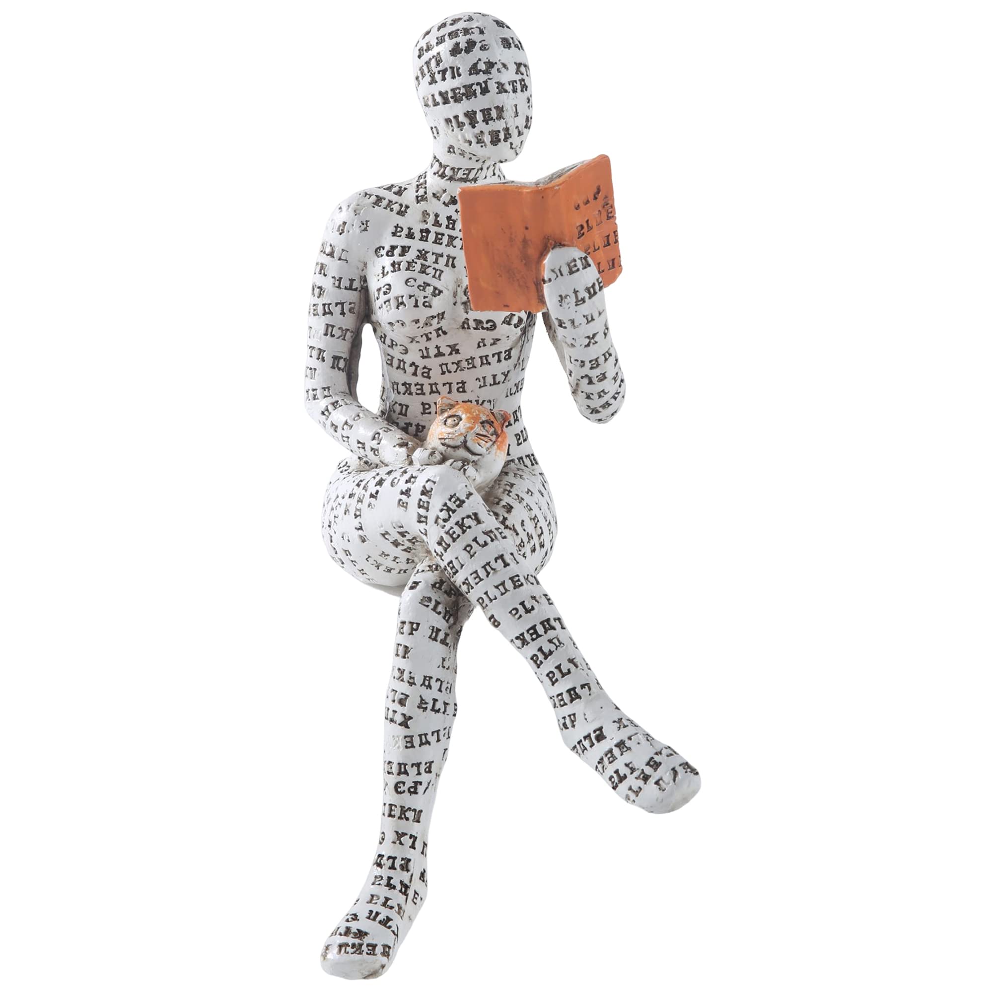 Modern Abstract Thinker Statue - Aesthetic Pulp Reading Women Sculpture for Home & Office Decor | Shelf, Table, Desk Decoration | Perfect for Living Room, Bedroom, Study & Workspace