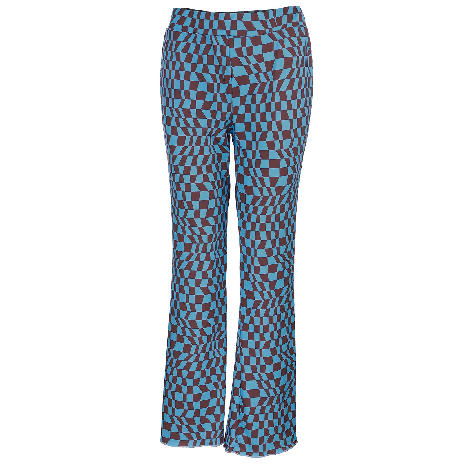 Stylish Women's Casual Plaid Print Ripple Slim Pants - Trendy Streetwear for Everyday Wear, Work, and Outings