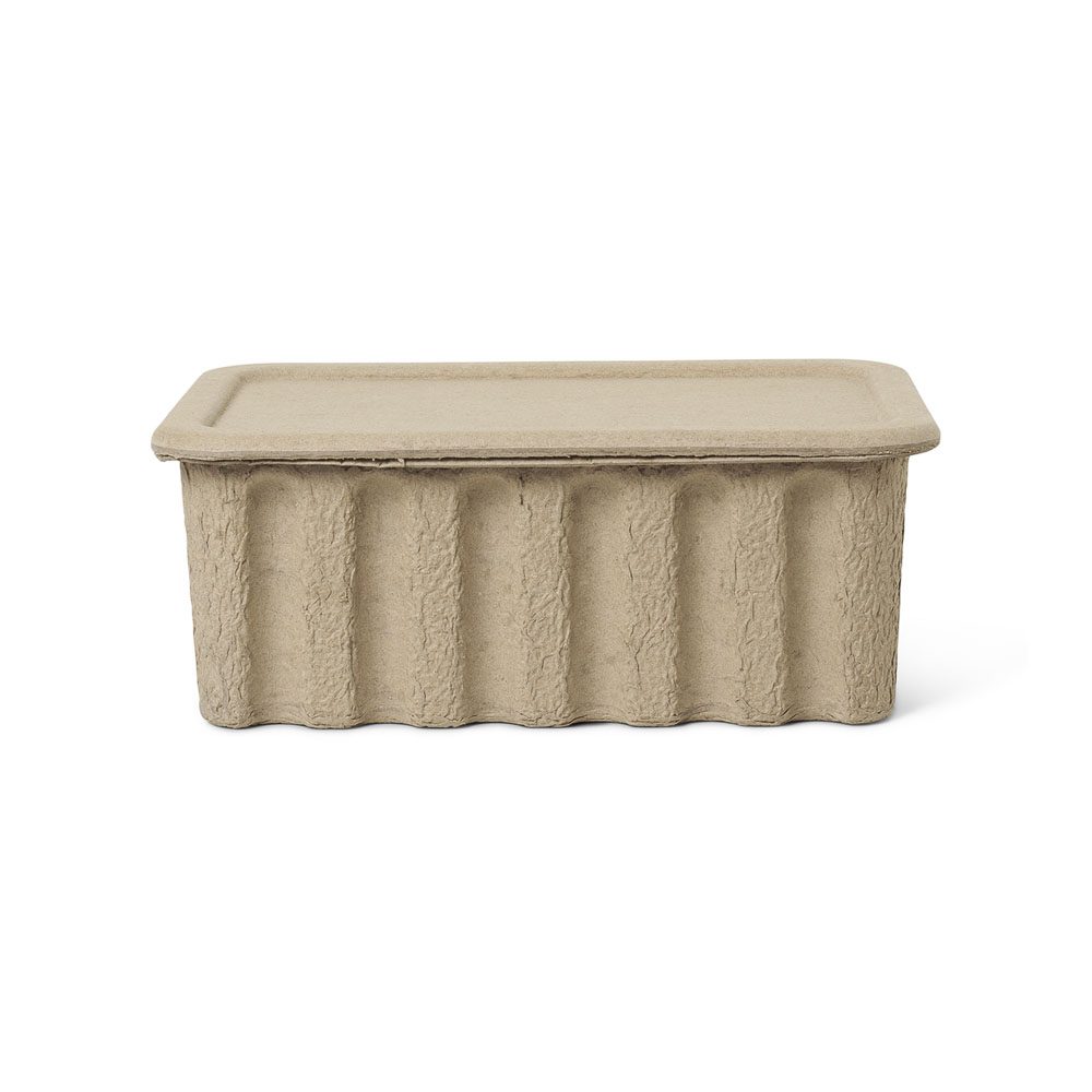FERM LIVING Paper Pulp Storage Box Set of 2 - Large Eco-Friendly Organizer for Home Office, Nursery & Closet Organization | Perfect for Toys, Books & Wardrobe Storage