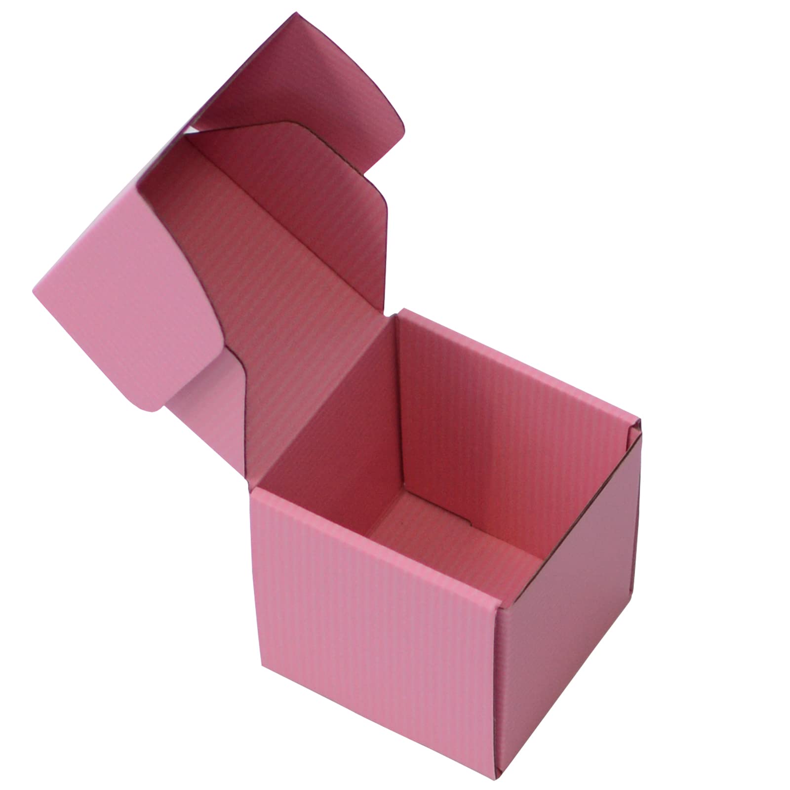4x4x4 Inch Small Pink Corrugated Cardboard Shipping Boxes - Pack of 12 for Business Packaging, Storage & Craft Gifts | Perfect for Ecommerce, Retail & DIY Projects
