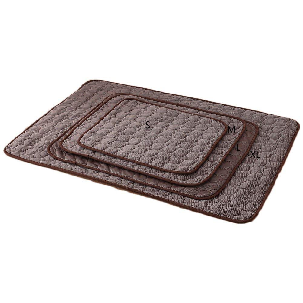 Dog Cooling Mat for Pets - XL 27.5x39 Inch Pet Cooling Pad for Dogs & Cats - Breathable & Comfortable Cooling Bed Mat (Brown) - Perfect for Hot Weather, Outdoor Use & Indoor Relaxation