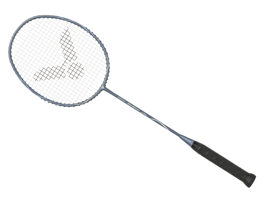 VICTOR AURASPEED 3200H Pre-Strung Badminton Racket - Lightweight Carbon Fiber Shuttlecock Racket for Professional & Recreational Play [Gainsboro/Grey] - Perfect for Tournaments & Backyard Games
