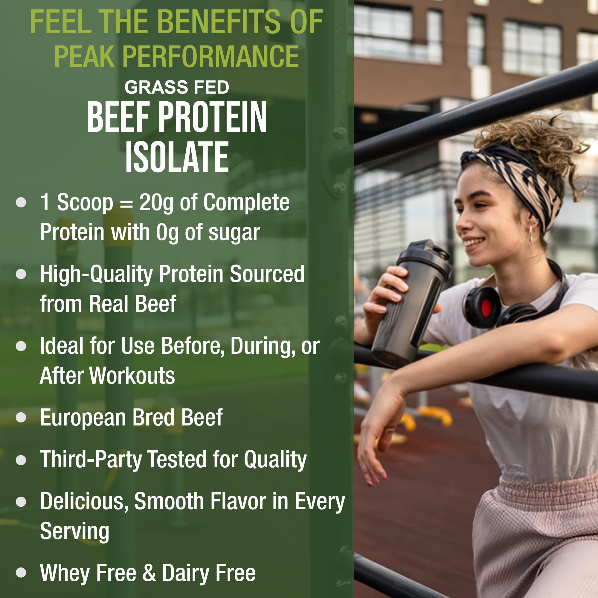 Grass Fed Beef Protein Powder - Lactose Free, Vanilla Flavor | Great Tasting Beef Protein Isolate for Muscle Building | Paleo, Carnivore & Dairy-Free Supplement | Ideal for Post-Workout Recovery & Low-Carb Diets