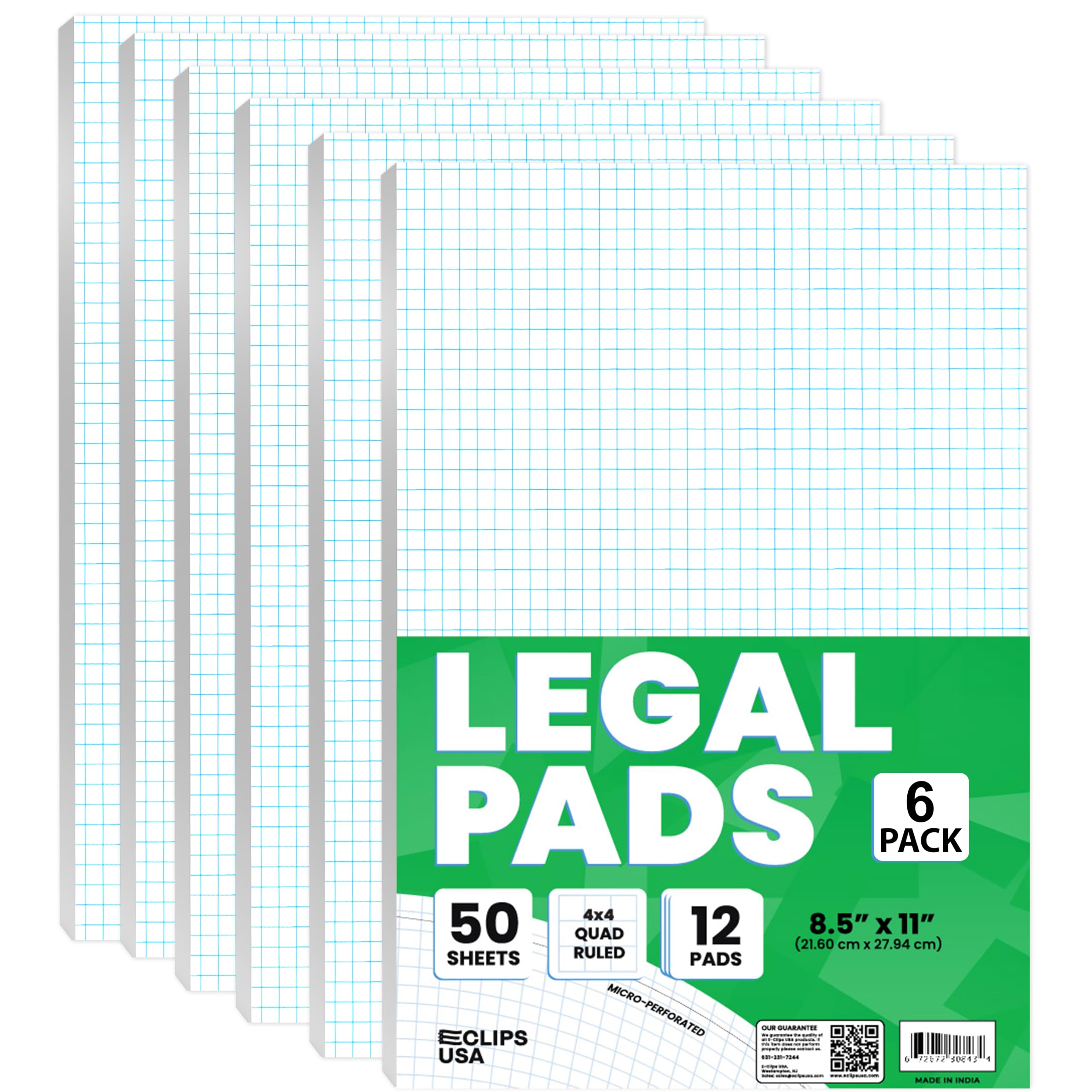 Quad Ruled Graph Paper Notebook - 4x4 Per Inch, 8.5