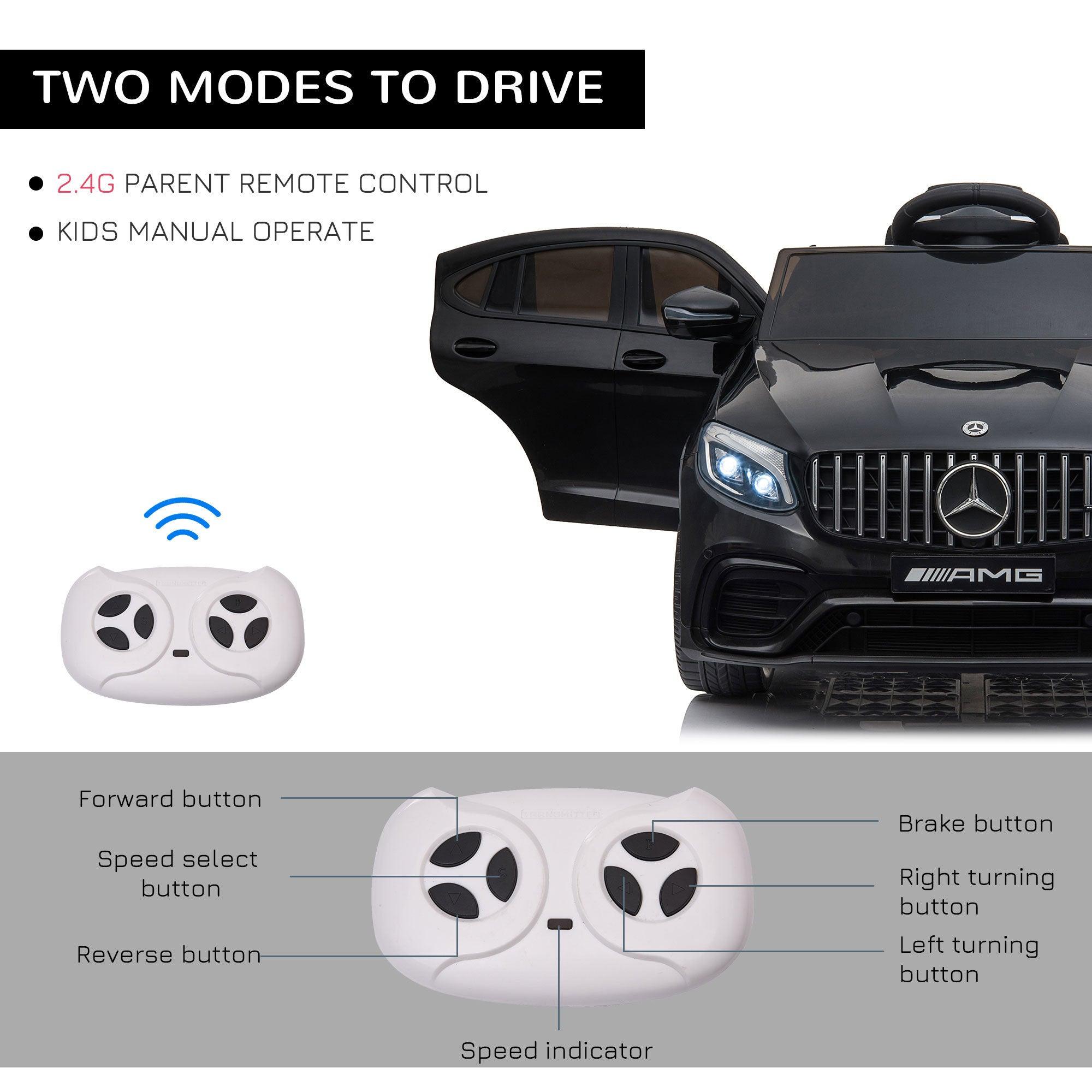 12V Electric Ride On Car for Toddlers - Mercedes Benz AMG GLC63S Coupe Style with Parent Remote Control | 2 Speed Modes, MP3 Player, LED Lights, Horn & Music | Perfect for Birthday Gifts & Outdoor Play