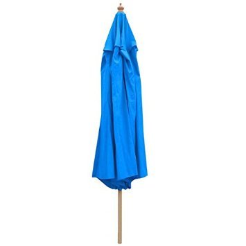 13ft Outdoor Patio Umbrella with Crank Lift - Heavy Duty Market Umbrella for Poolside, Garden, Deck & Backyard - Waterproof & UV Resistant Blue Canopy - Perfect for Outdoor Dining, Lounging & Shade