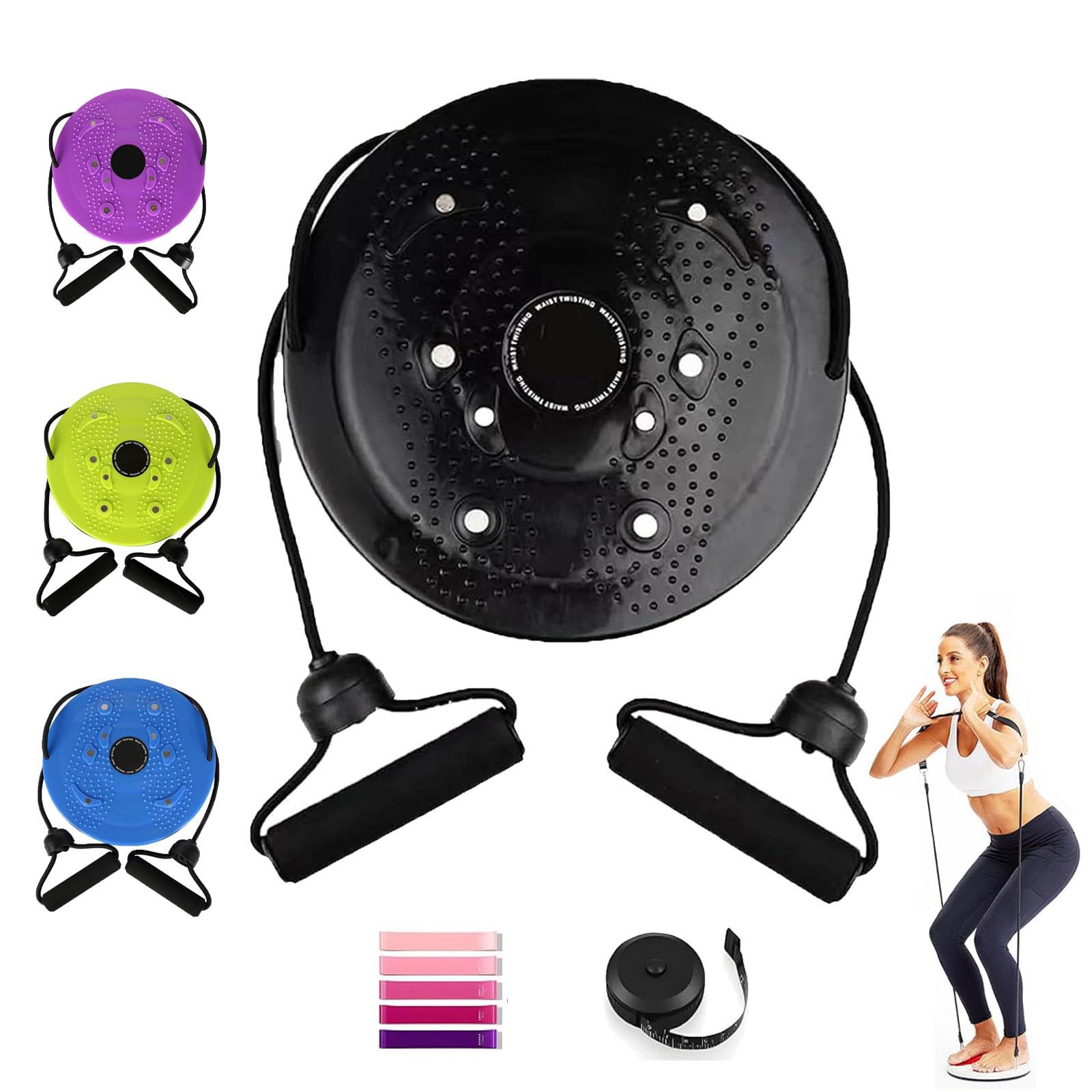 Loovely™ 10-Inch Waist Sculptor Twister with Arm Bands & Handles - Body Shaping Waist Twist Disc for Legs, Buttocks & Hip Exercise - Perfect for Home Workouts, Gym Training & Core Strengthening