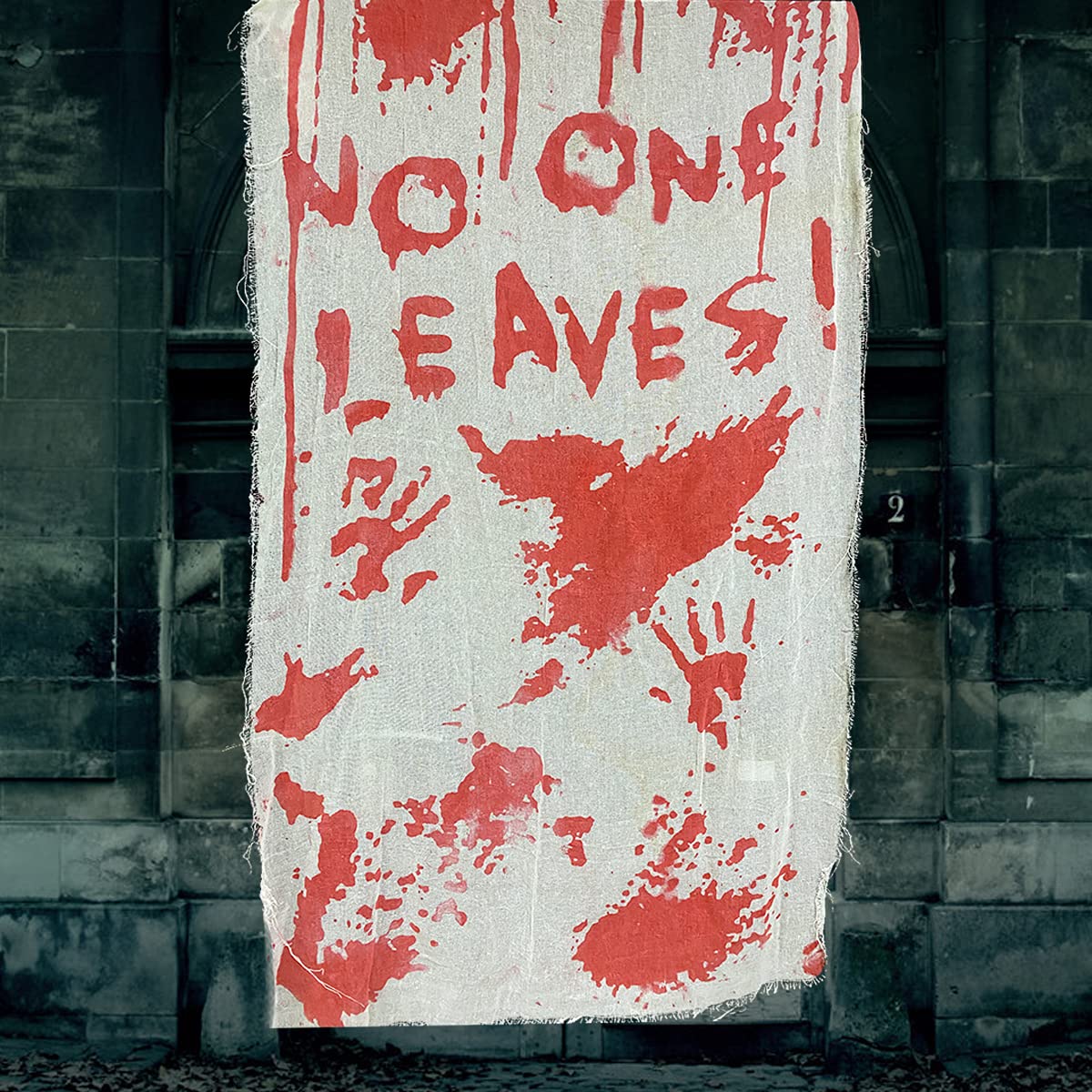 35 x 65 Inch Halloween Bloody Creepy Fabric Door Curtain - Scary Haunted House Decor for Halloween Party, Window & Entryway - Perfect for Spooky Home, Yard & Indoor Halloween Decorations