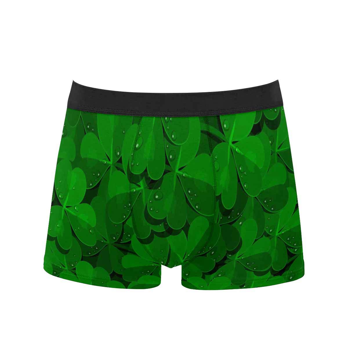 InterestPrint Men's Boxer Briefs - Comfortable Underwear for Juniors & Youth Boys in Green - Perfect for St. Patrick's Day & Everyday Wear