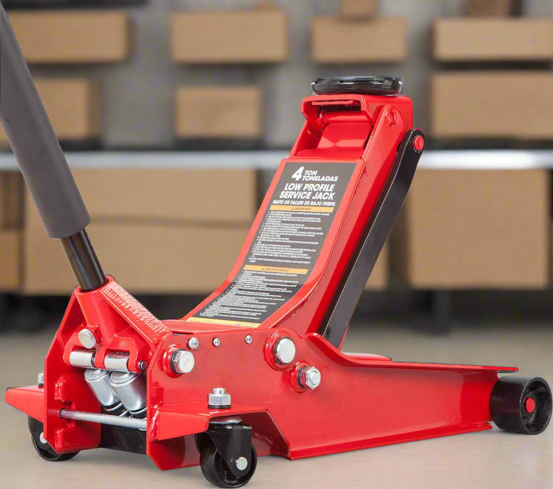 4 Ton Low Profile Dual Piston Floor Jack - Heavy Duty Hydraulic Car Lift for Cars, Trucks & SUVs | Model 84007 | Ideal for Home Garage, Auto Repair Shops & Emergency Roadside Assistance