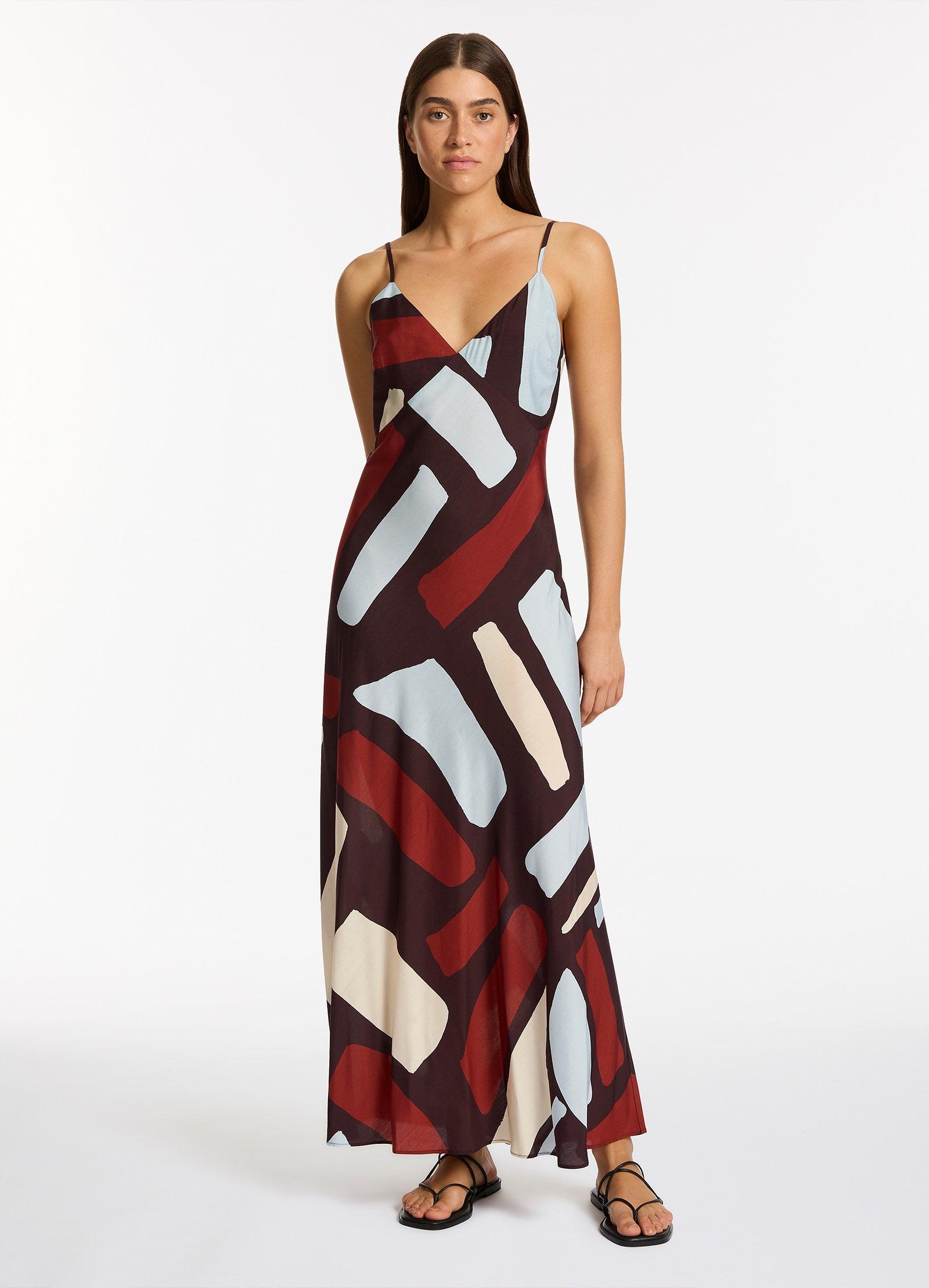 Zarla Slip Maxi Dress - Flowy Long Summer Dress for Women in Ruby Red | Perfect for Beach Vacations, Date Nights & Special Occasions