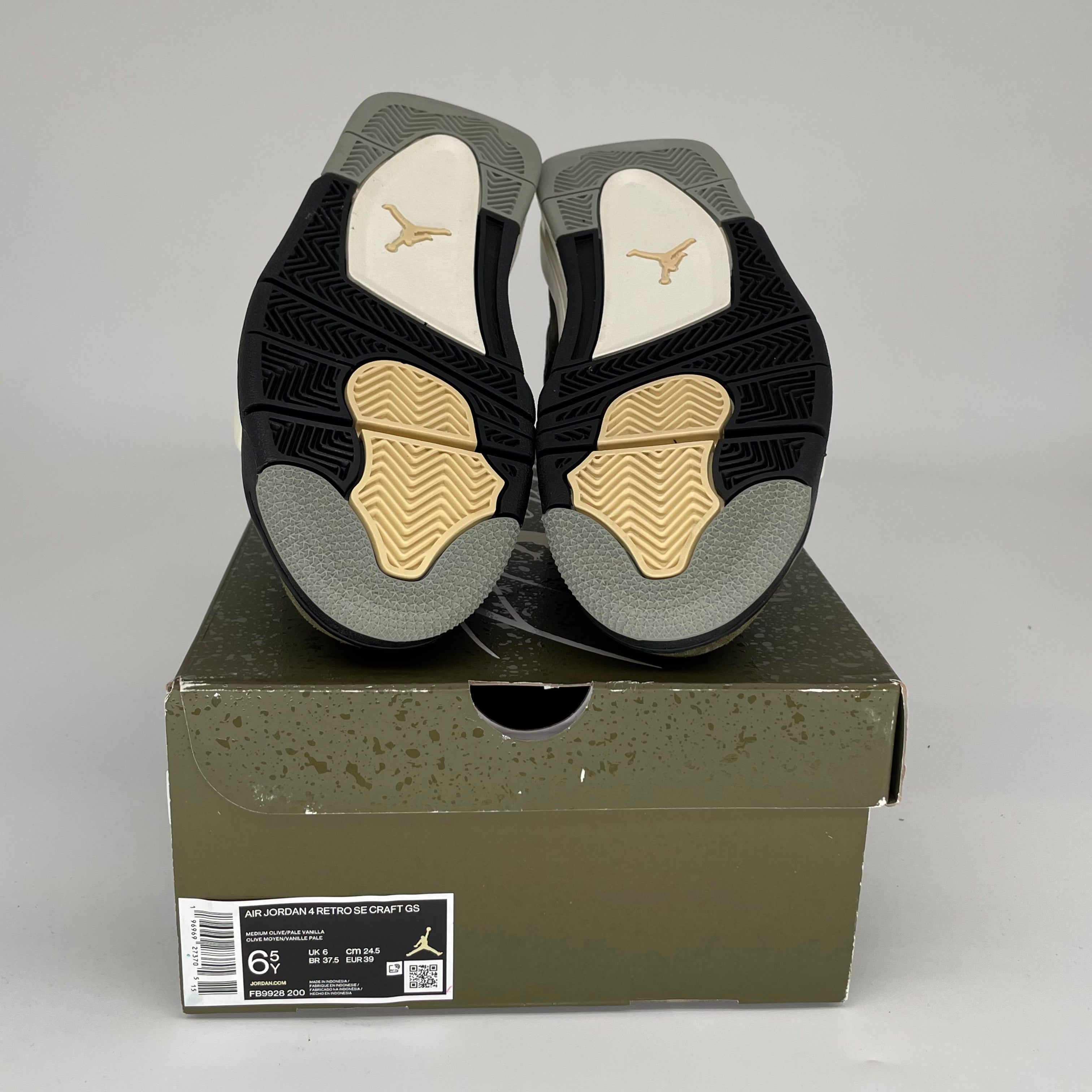 AIR JORDAN 4 CRAFT MEDIUM OLIVE Sneakers - Size 6.5Y (FB9928-200) - Retro Basketball Shoes for Men, Women & Kids - Perfect for Streetwear, Sports & Casual Fashion