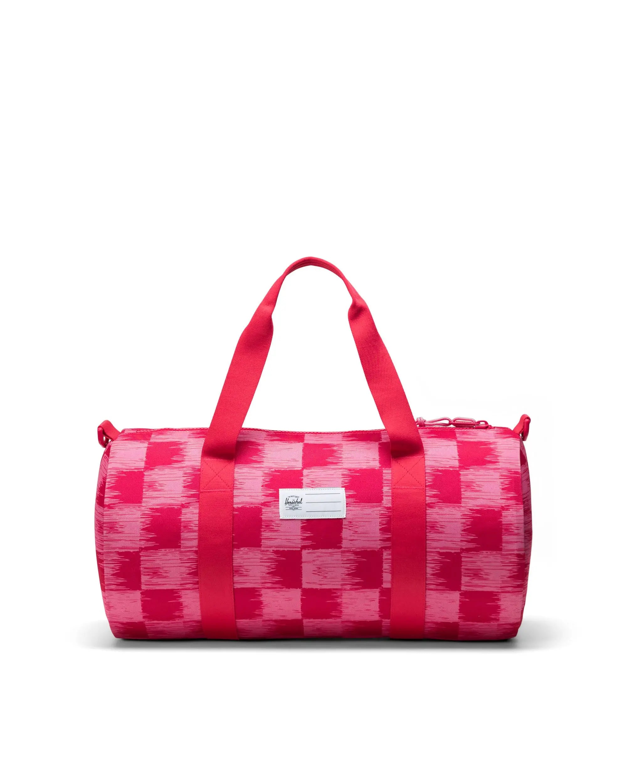 Herschel Check Yourself Raspberry Little Herschel Duffle Bag - Stylish Travel & Gym Duffel for Women & Men - Perfect for Weekend Trips, Workouts & Carry-On Luggage