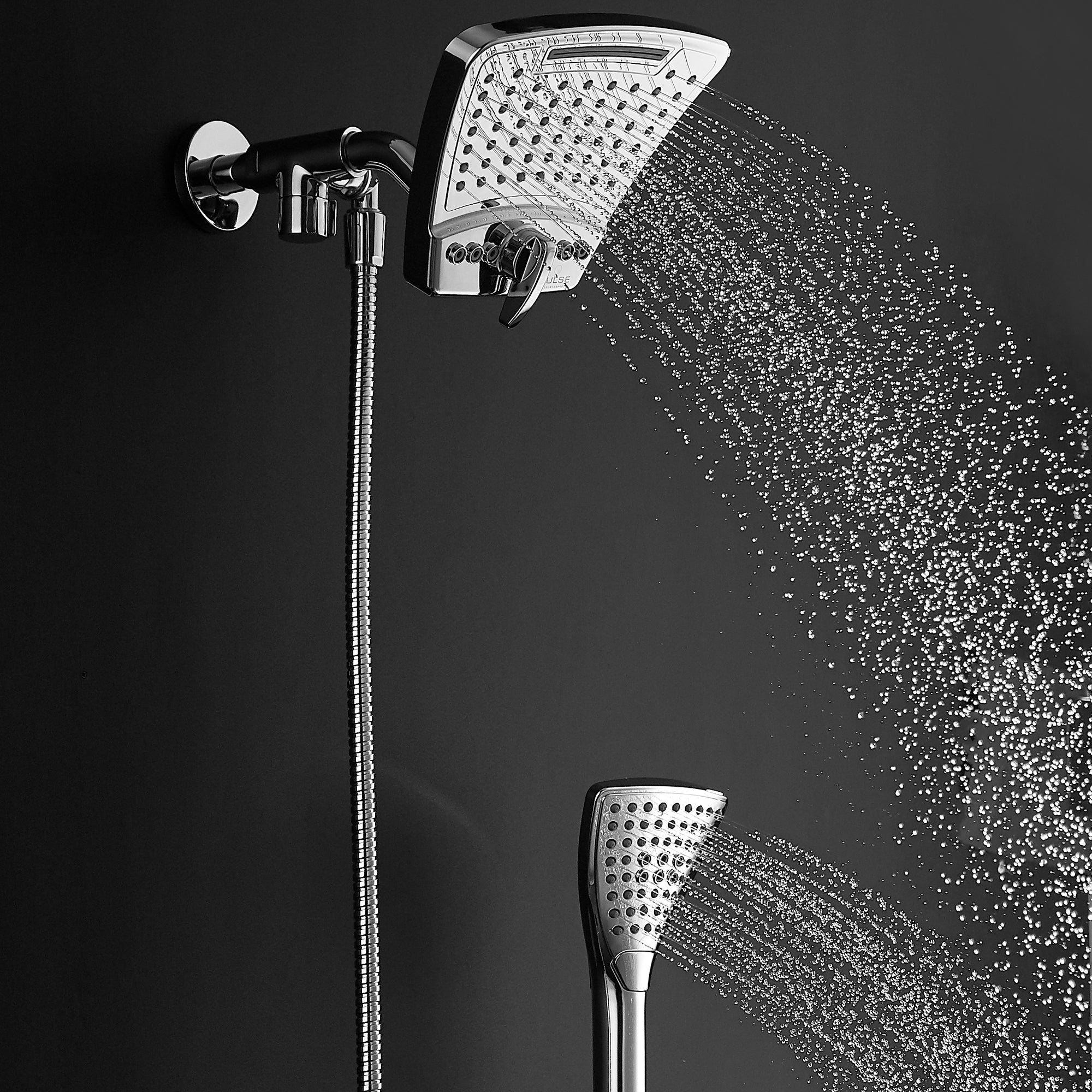 PULSE ShowerSpas PowerShot Shower System - 1056 High Pressure Shower Head with 6 Spray Modes for Ultimate Relaxation | Perfect for Master Bathroom & Spa-Like Experience
