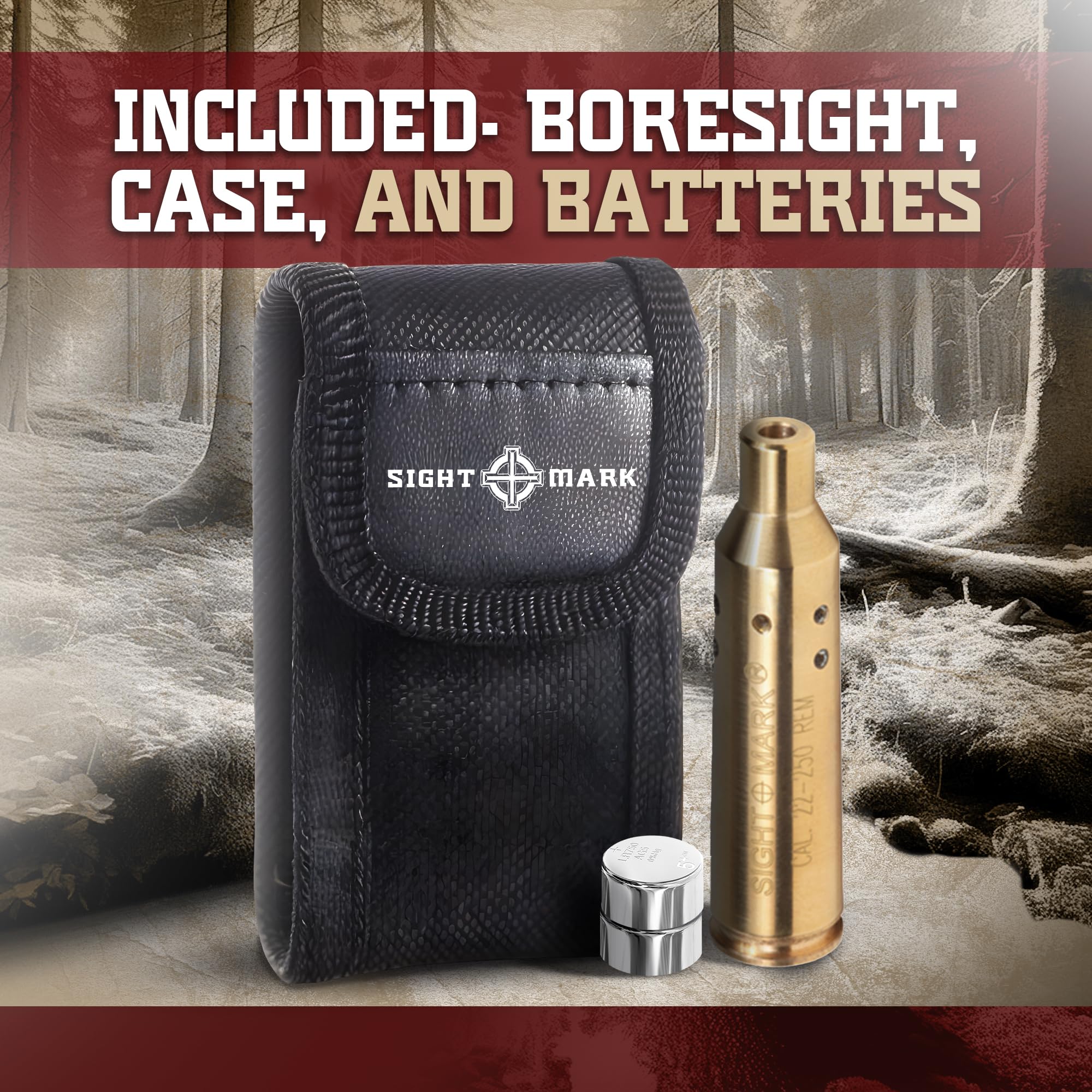 Sightmark Centerfire Boresight with Red Laser - Precision Rifle Scope Zeroing Tool for Hunting & Shooting Range Practice