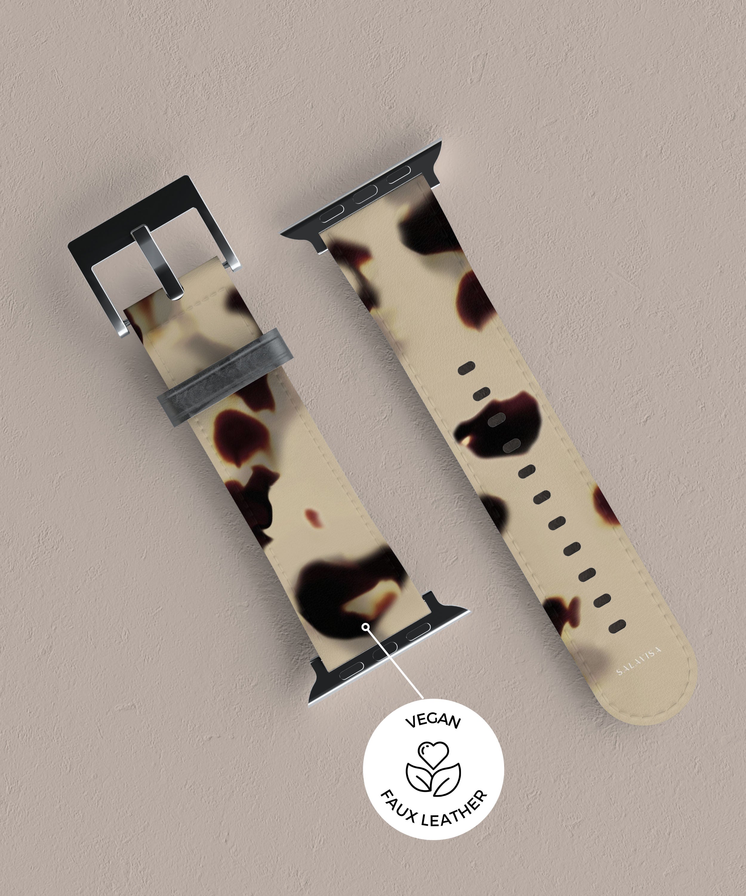Premium Genuine Leather Apple Watch Band - Soft Tortoise Crème Strap for Comfort & Style | Perfect for Workouts, Office & Everyday Wear