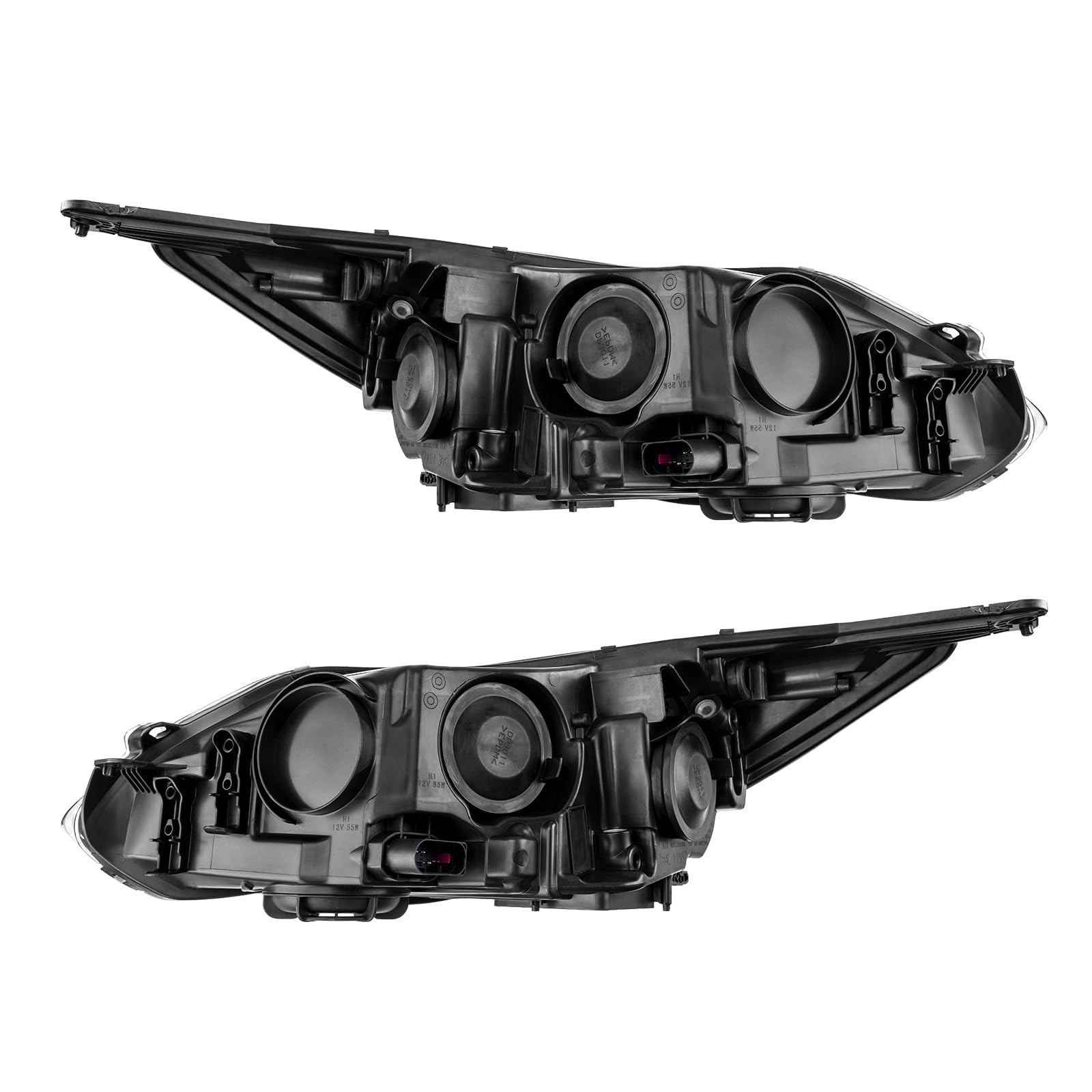Torchbeam Headlight Assembly Replacement for Ford Focus 2012-2014 - Chrome Housing with Amber Reflector & Clear Lens (Driver & Passenger Side) | Perfect for Night Driving & Vehicle Restoration