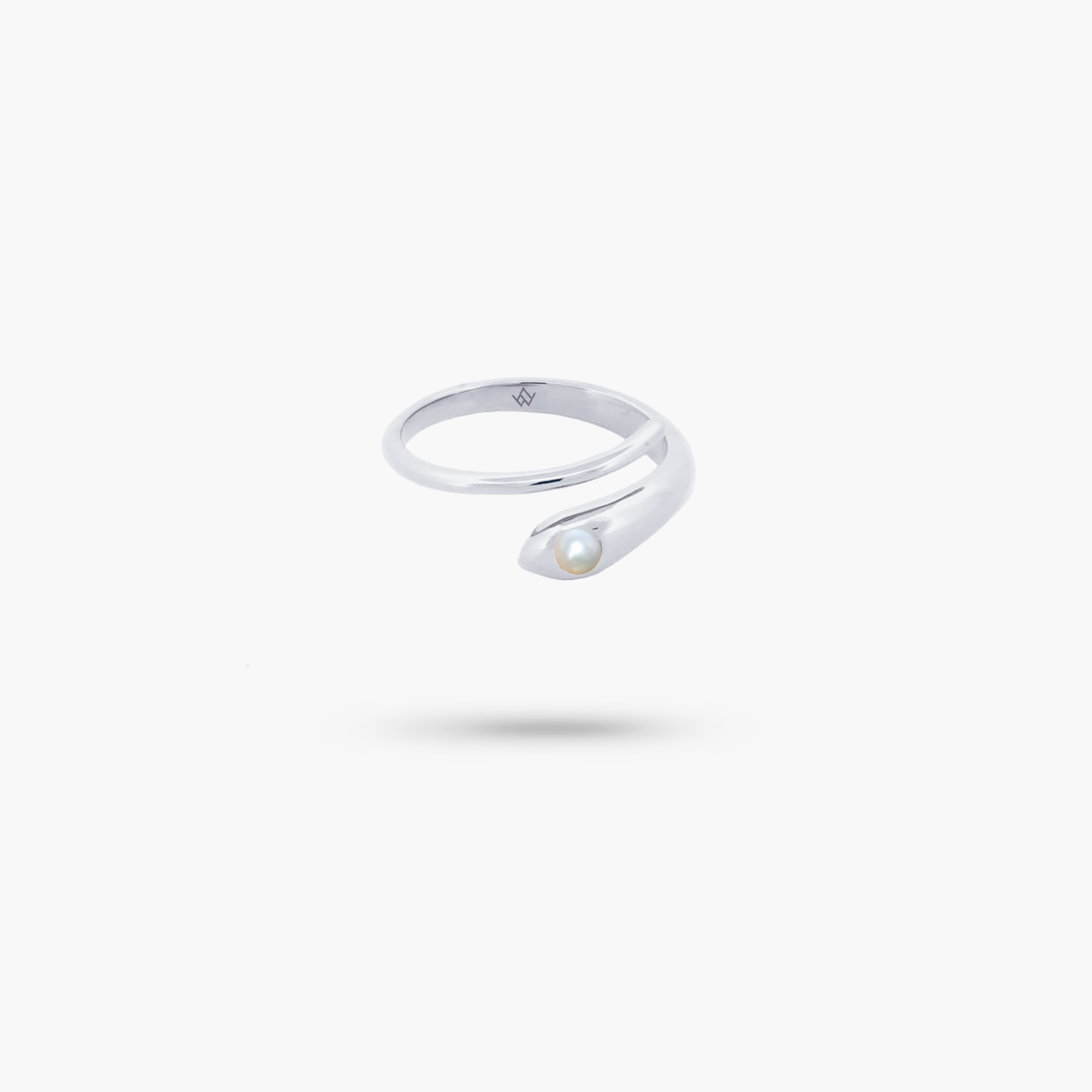 Amare Wear Freshwater Pearl Snake Silver Ring - Elegant Jewelry for Women, Perfect for Parties, Weddings & Everyday Fashion