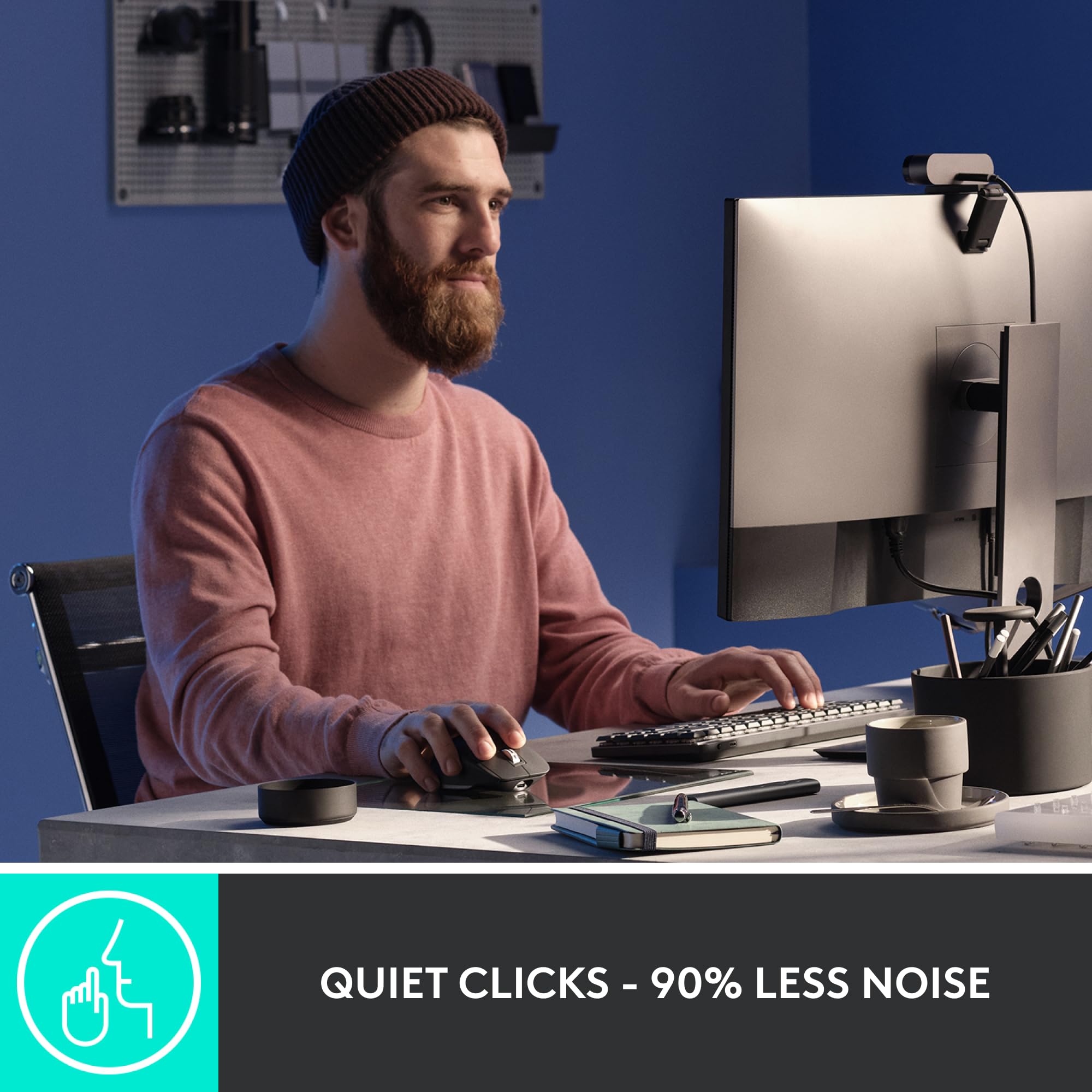 Logitech MX Master 3S Wireless Ergonomic Mouse - Ultra-Fast Scrolling, 8000 DPI Precision, Silent Clicks, Glass Surface Tracking, USB-C & Bluetooth Connectivity - Compatible with Windows, Linux, Chrome - Perfect for Graphic Design, Video Editing & Office Work