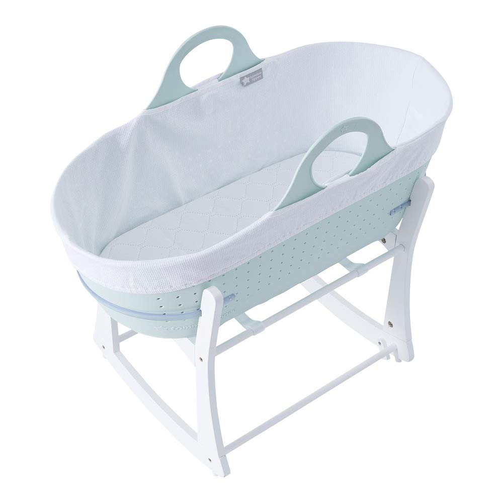 Tommee Tippee Sleepee Baby Bassinet & Stand - Portable Newborn Crib with Breathable Mesh, Mint Green | Perfect for Nursery, Bedroom & Travel Sleeping Solution