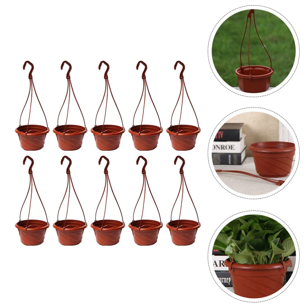 10 Pack Nursery Pots for Indoor Plants - Hanging Planter Pots with Railing for Outdoor Plant Shelf, Flower Pots & Succulent Hanging Baskets - Perfect for Balcony, Garden, and Home Decor