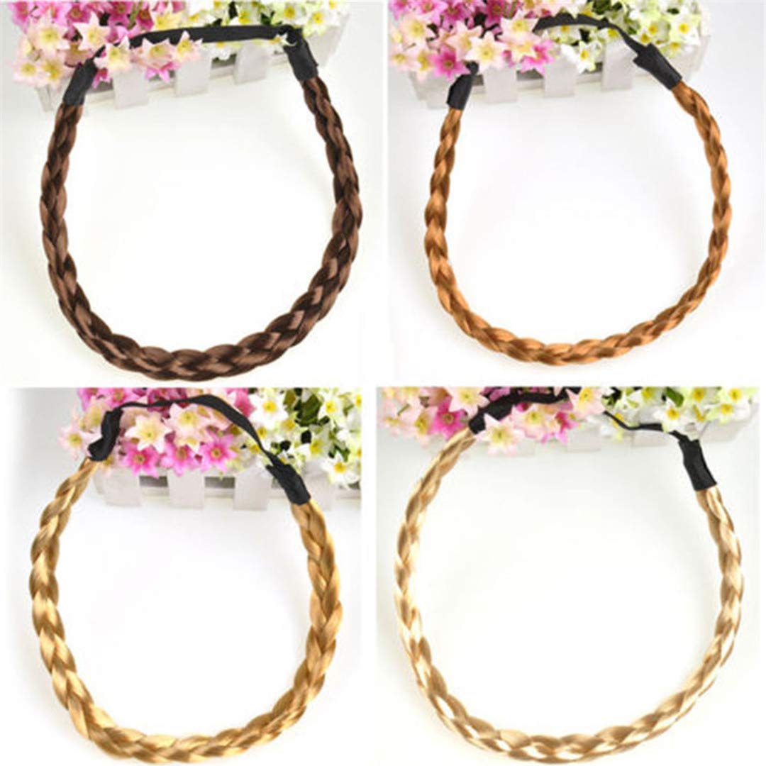 Fashion Hair Accessories - Synthetic Braided Headband, Elastic Hair Band, Scrunchy Headwear in Dark Coffee | Perfect for Everyday Wear, Parties & Special Occasions