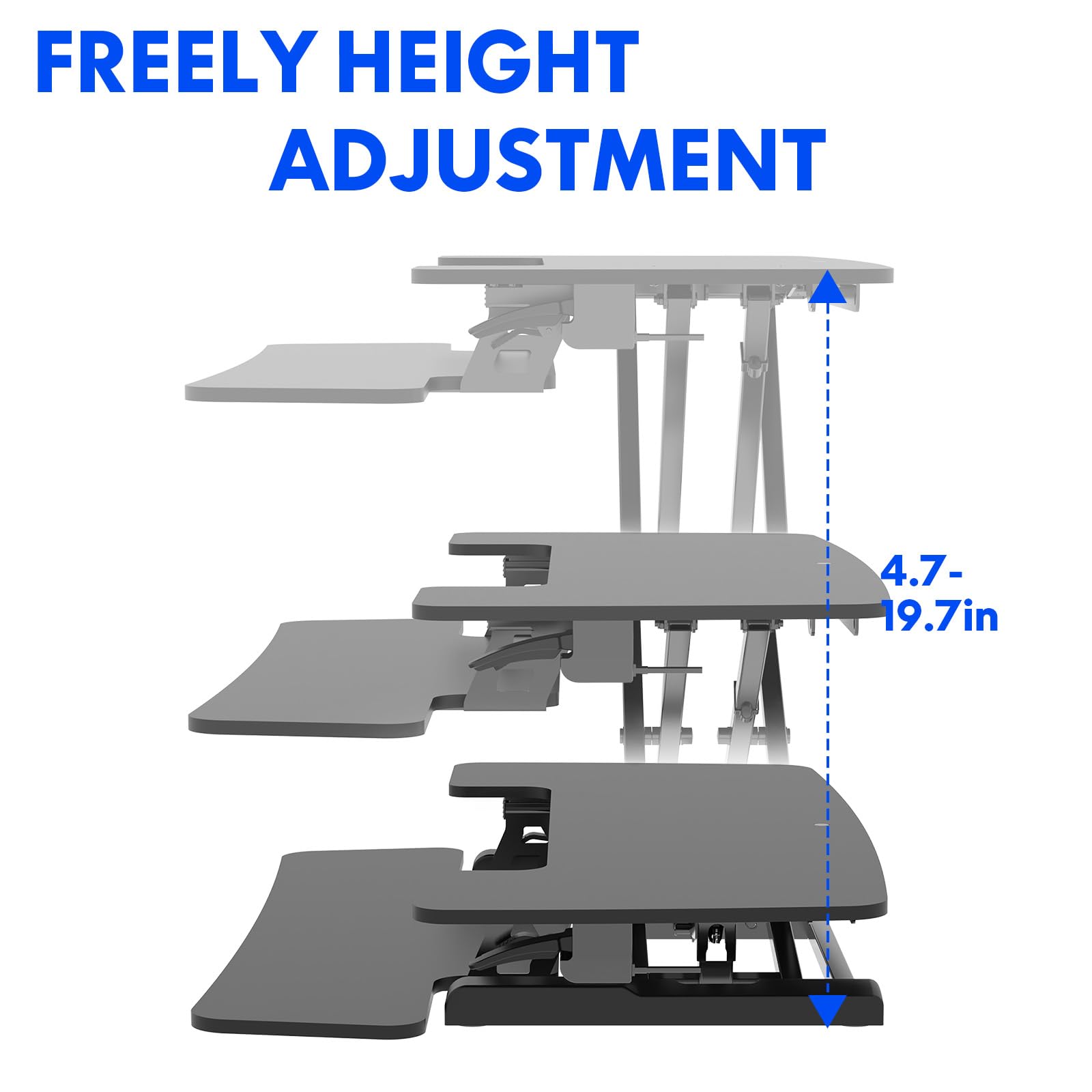 FLEXISPOT 40-inch Standing Desk Converter - Adjustable Height Sit Stand Desk Riser with Spacious 2-Tier Desktop | Ergonomic Computer Workstation for Home & Office (Black) | Perfect for Remote Work, Gaming, and Study Spaces